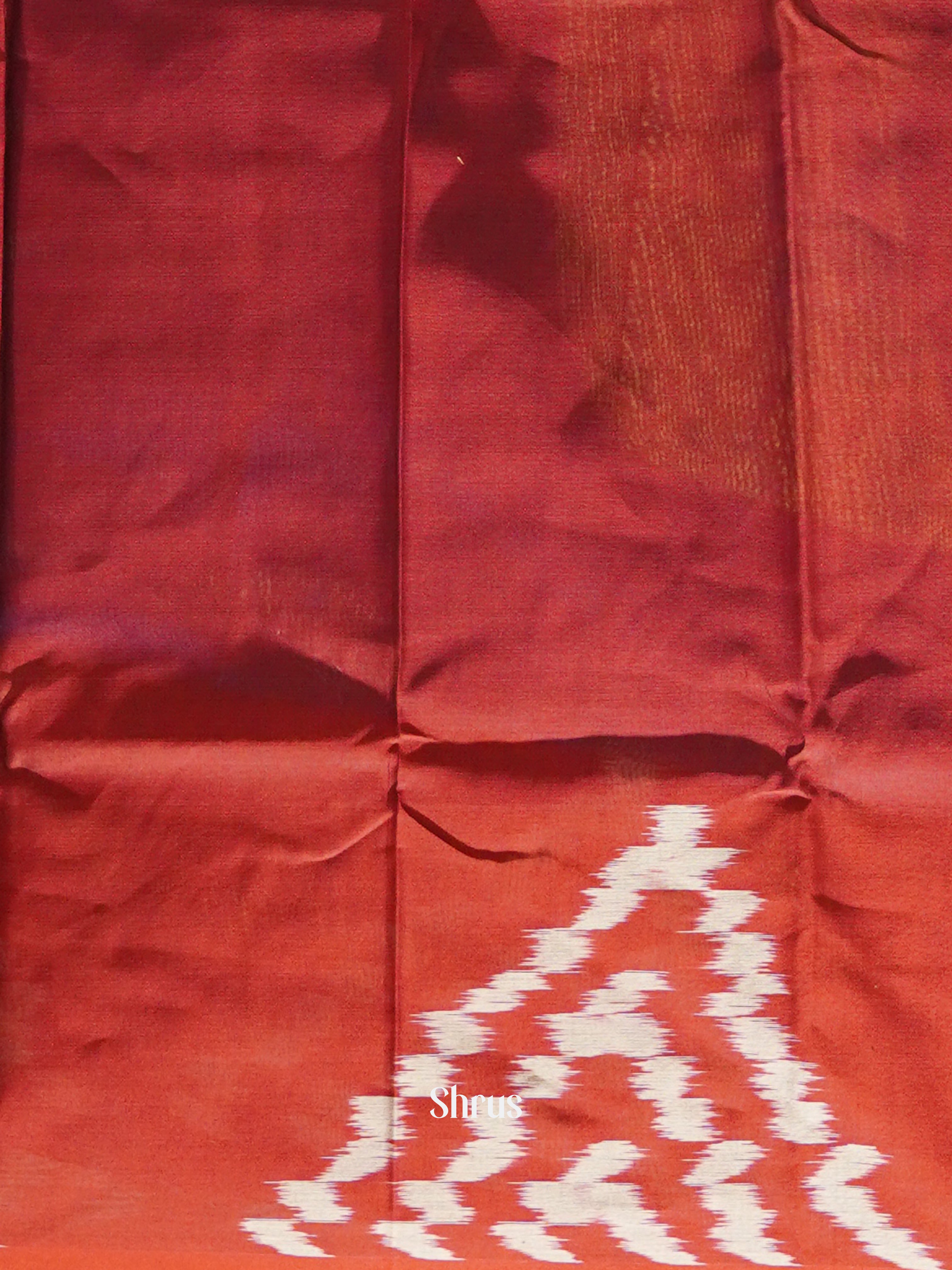Blue & Red - Dhakhai cotton Saree - Shop on ShrusEternity.com