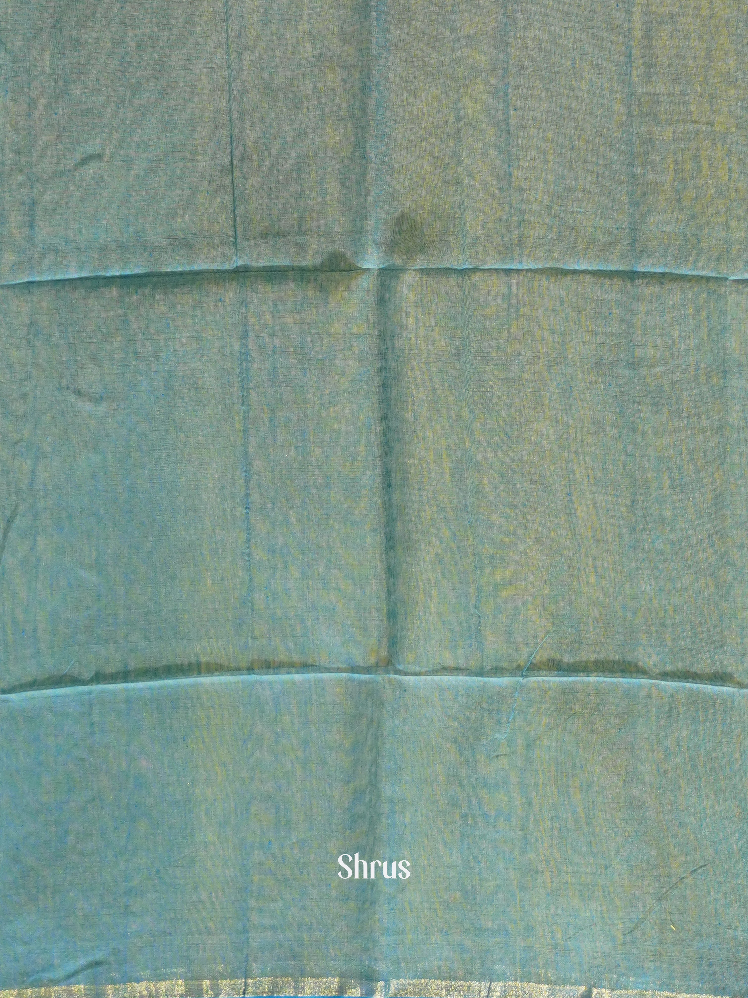 Yellow & Blue - Bengal cotton Saree - Shop on ShrusEternity.com
