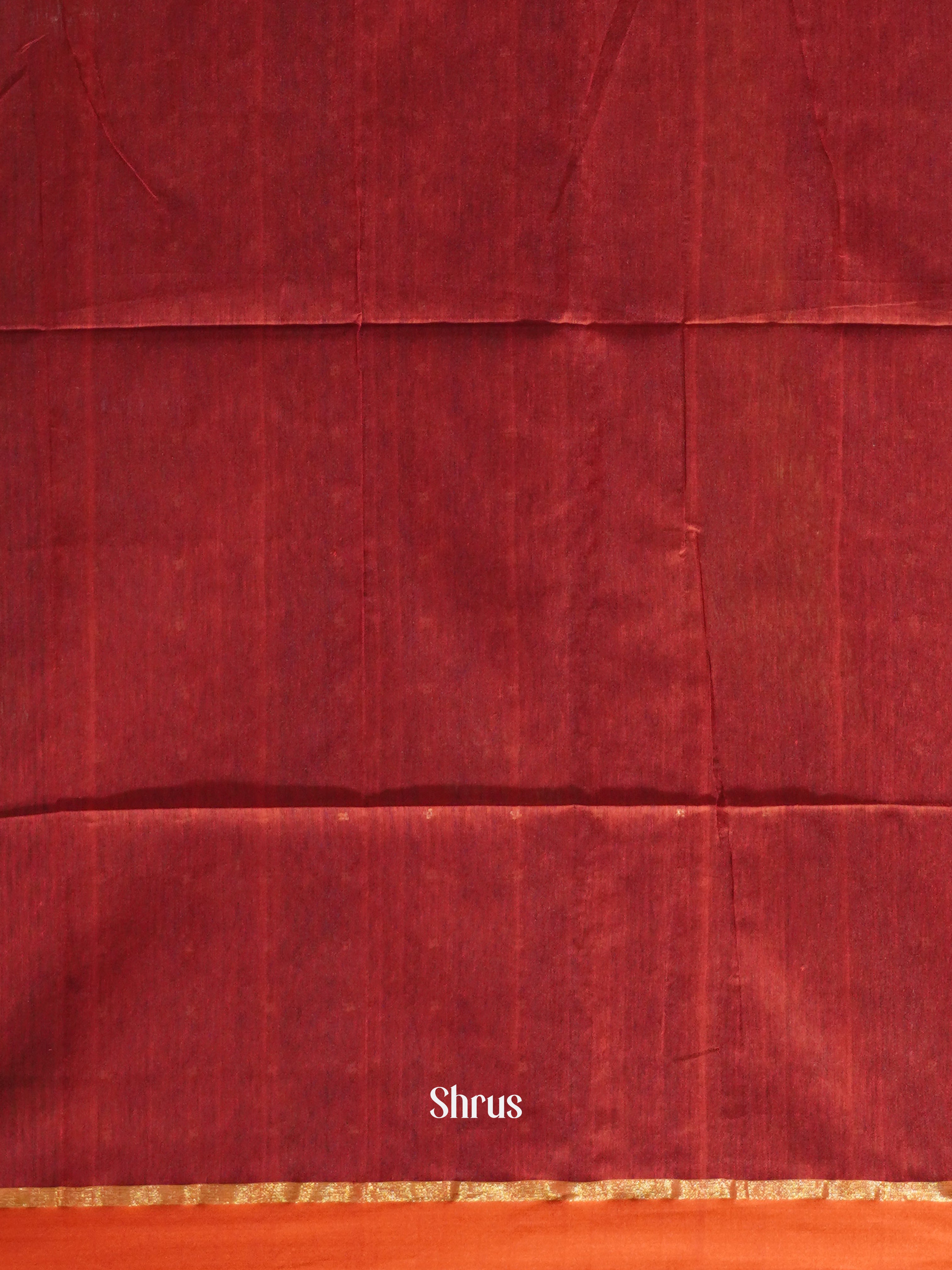 Blue & Red - Bengal cotton Saree - Shop on ShrusEternity.com