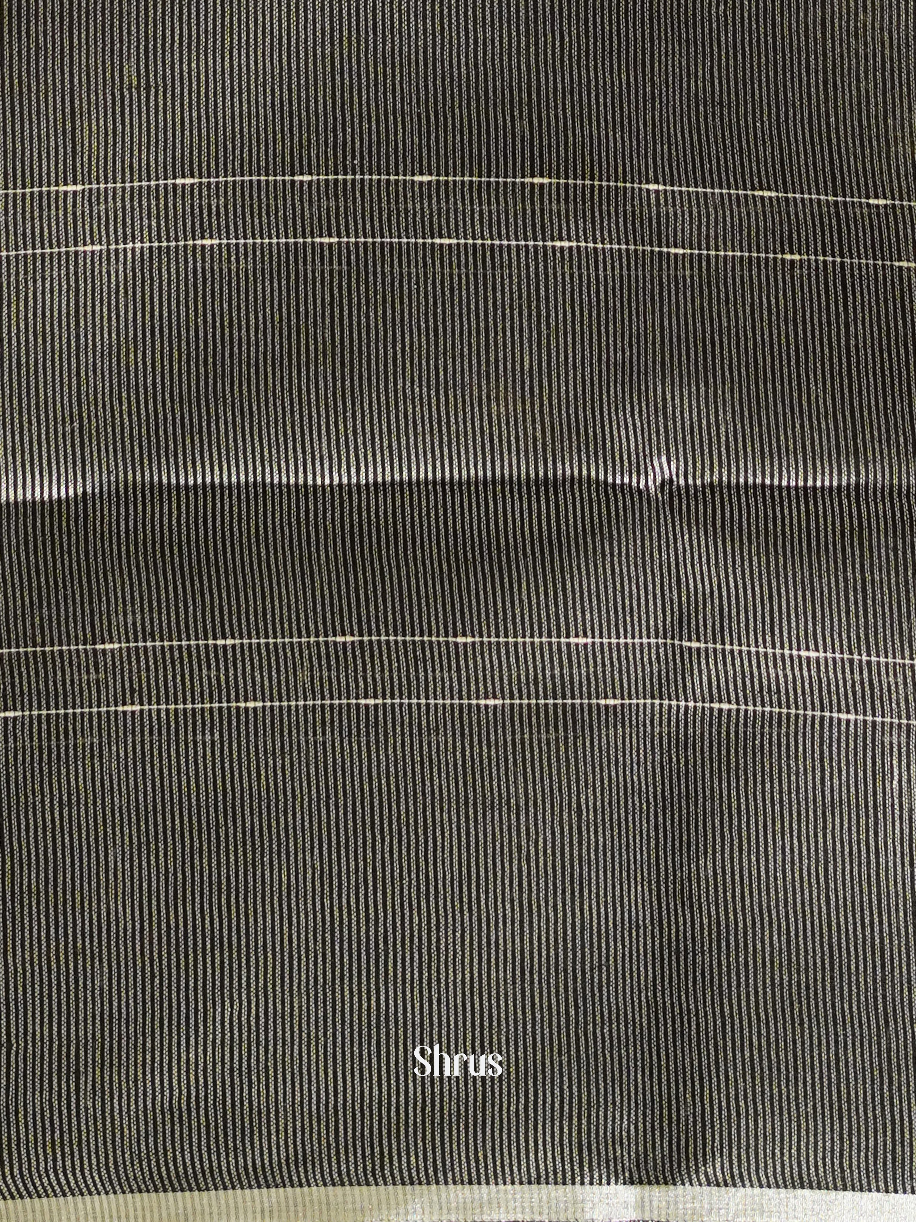 Grey & Black - Linen Saree - Shop on ShrusEternity.com