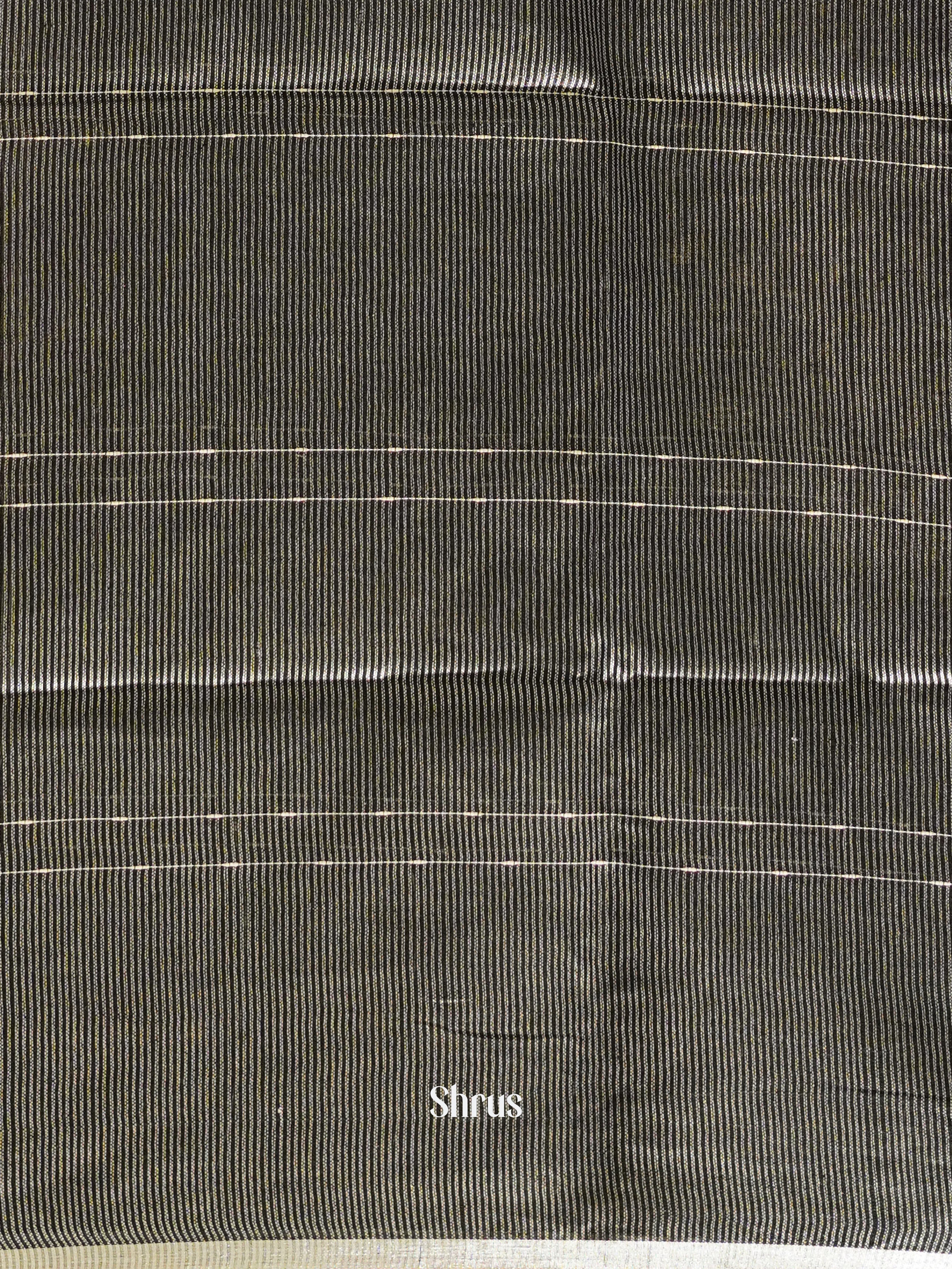 Grey & Black - Linen Saree - Shop on ShrusEternity.com