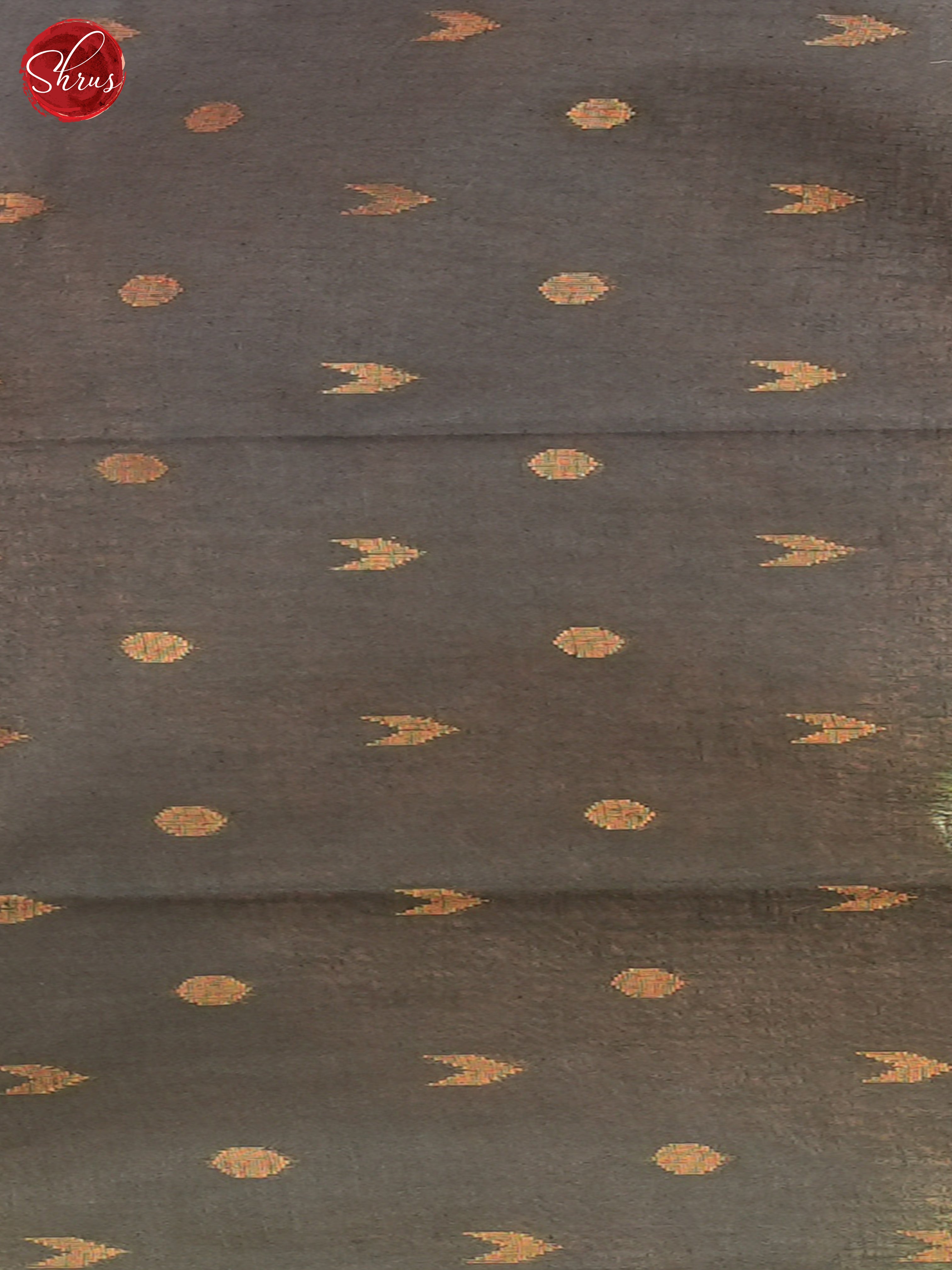 Cream, Grey & Black - Linen Saree - Shop on ShrusEternity.com