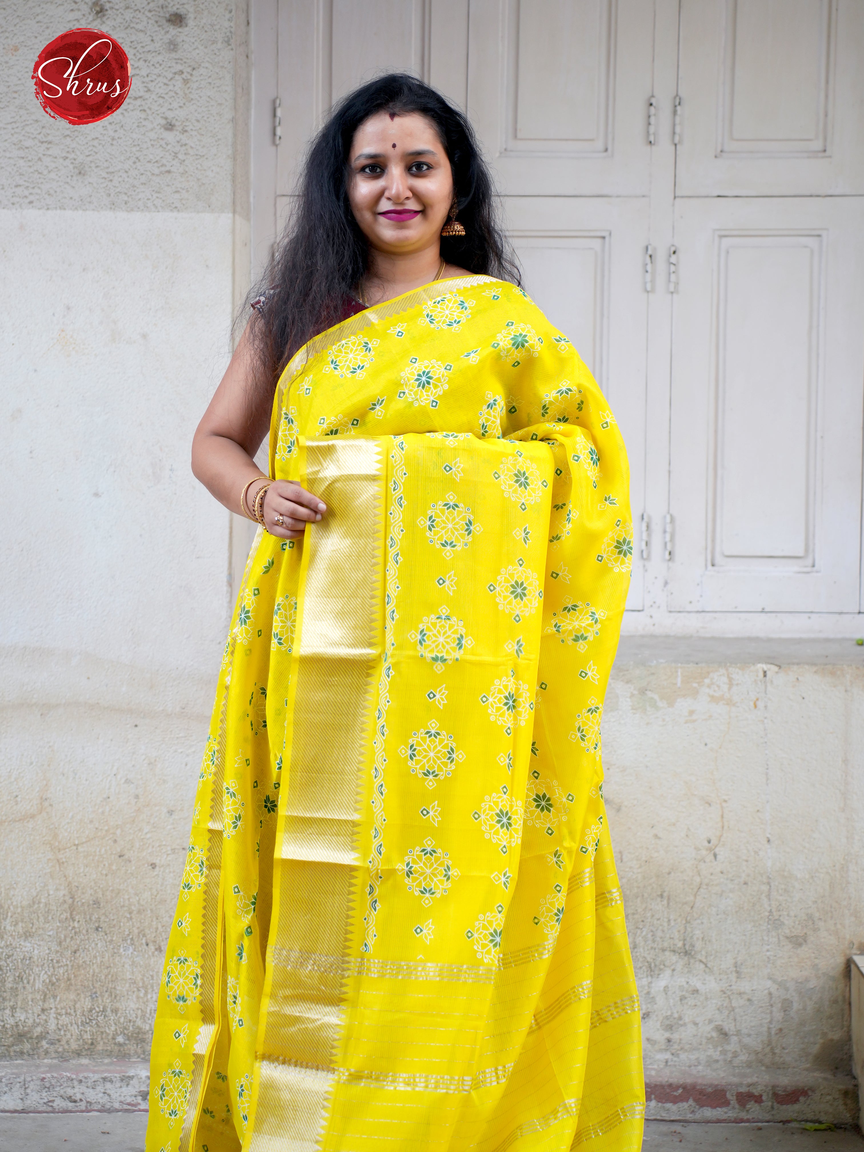 Yellow(Single Tone) - Mangalagiri silkcotton - Shop on ShrusEternity.com
