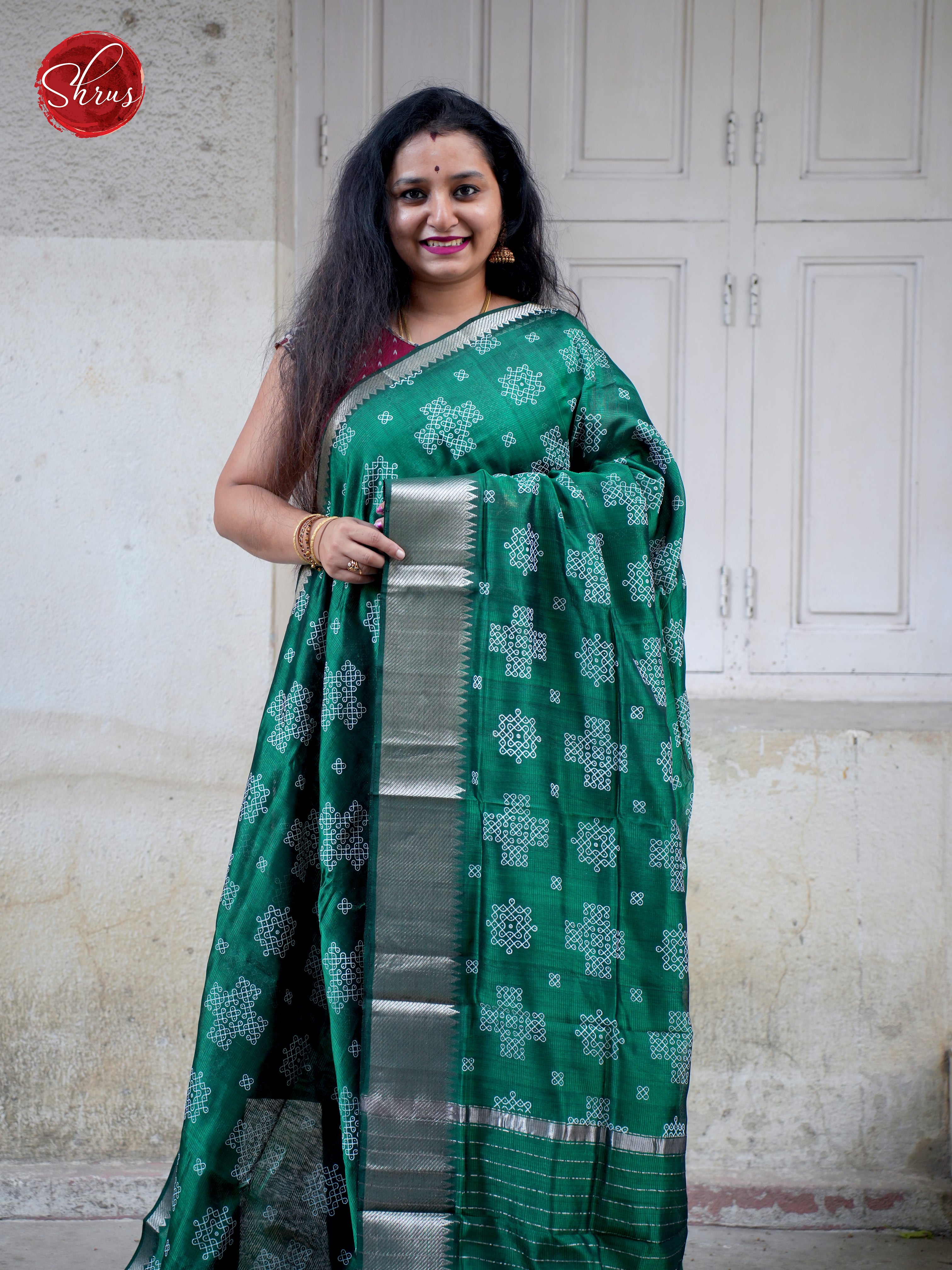 Green(Single Tone) - Mangalagiri SilkCotton - Shop on ShrusEternity.com