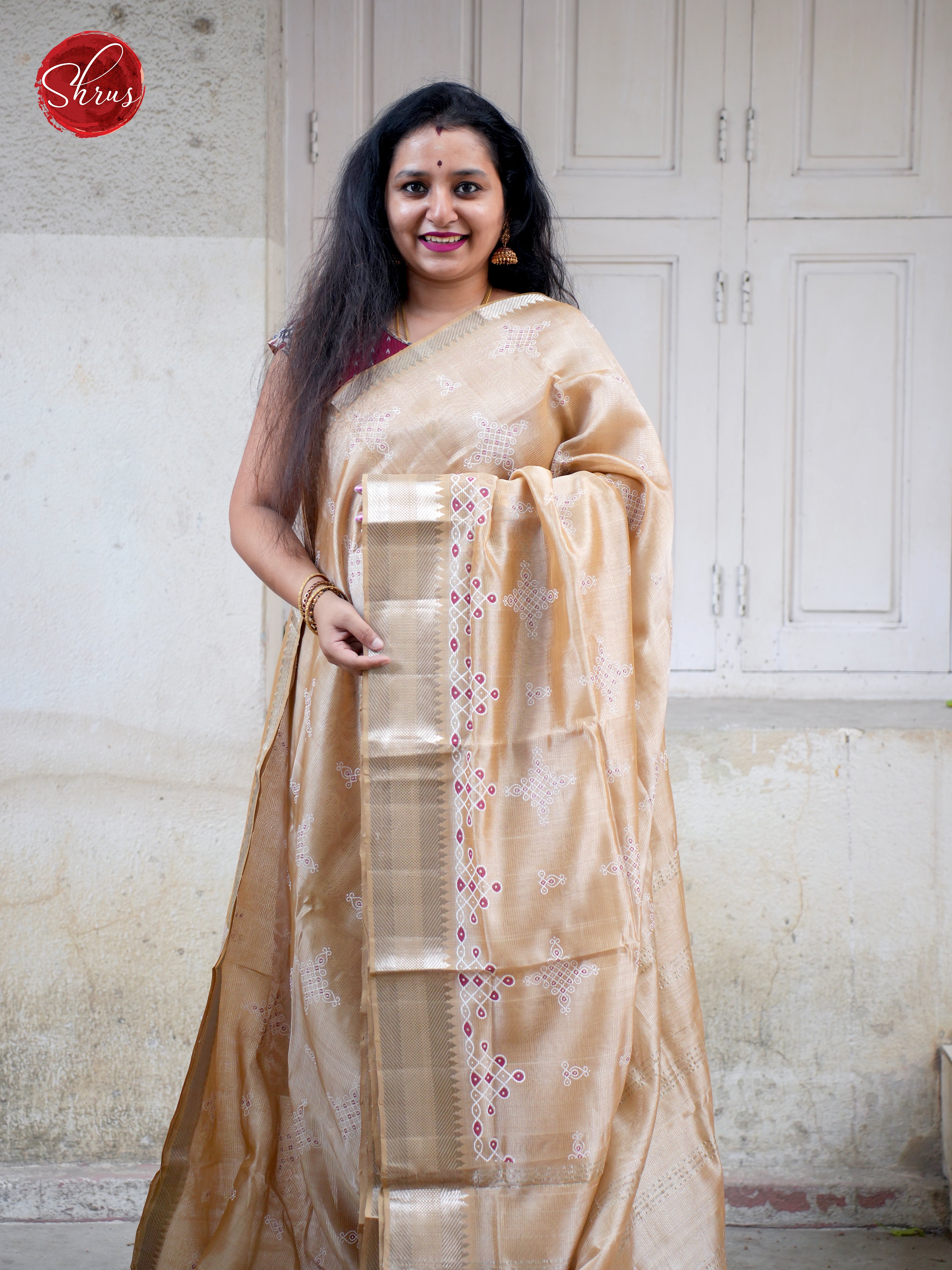 Gold(Single Tone) - Mangalagiri silkcotton - Shop on ShrusEternity.com