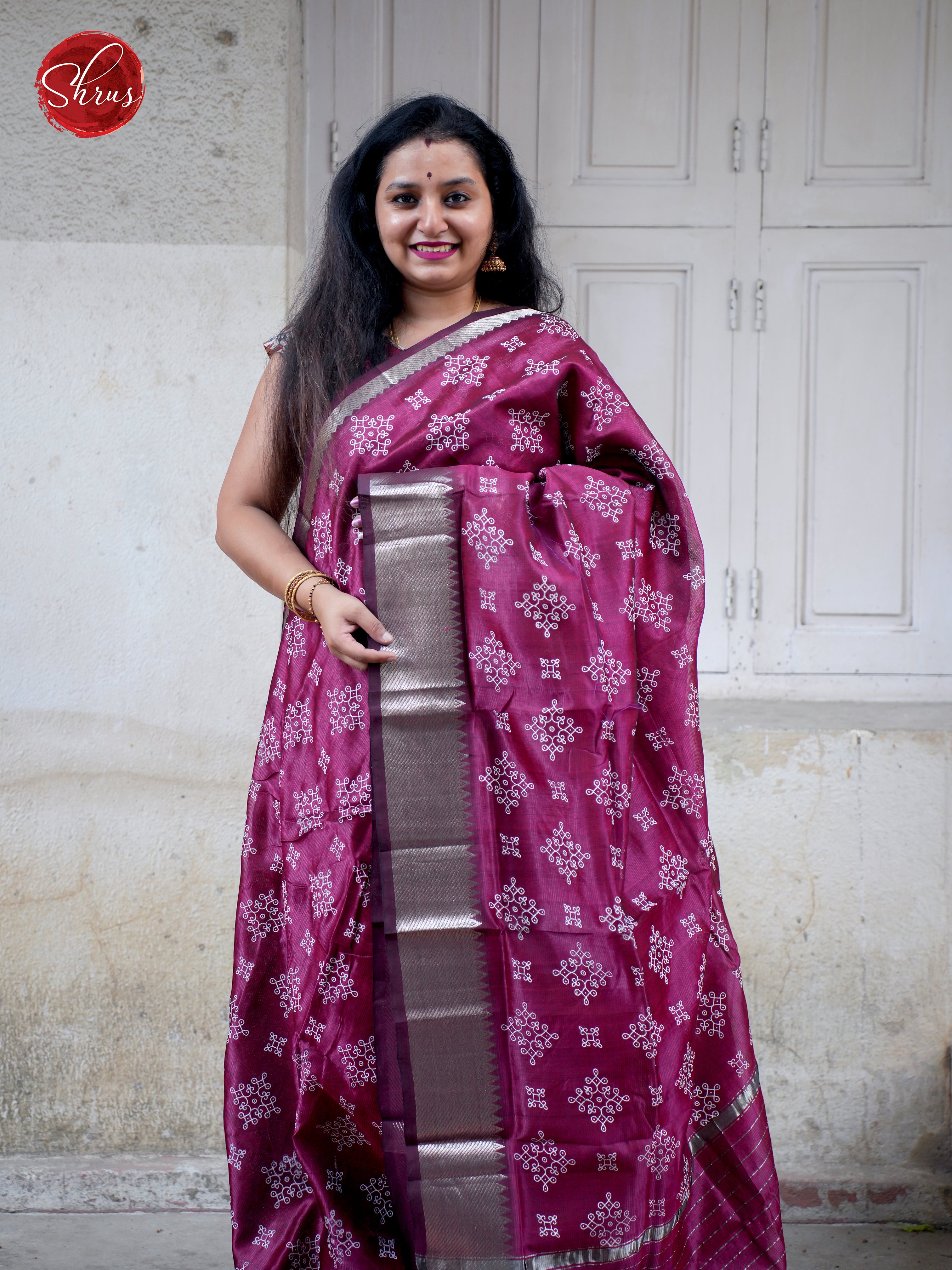 Wine(Single Tone) - Mangalagiri SilkCotton - Shop on ShrusEternity.com