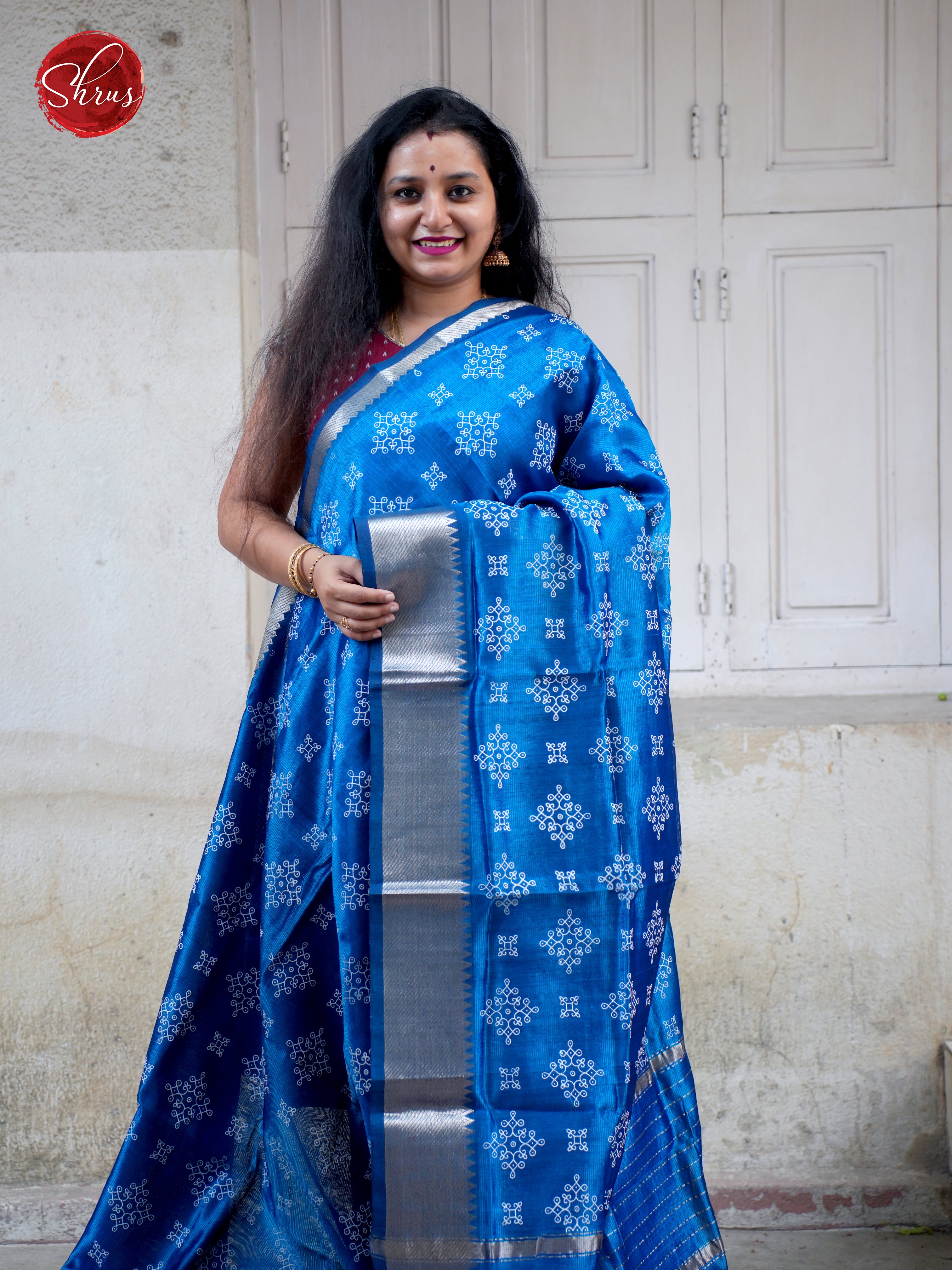 Blue(Single Tone) - Mangalagiri silkcotton - Shop on ShrusEternity.com
