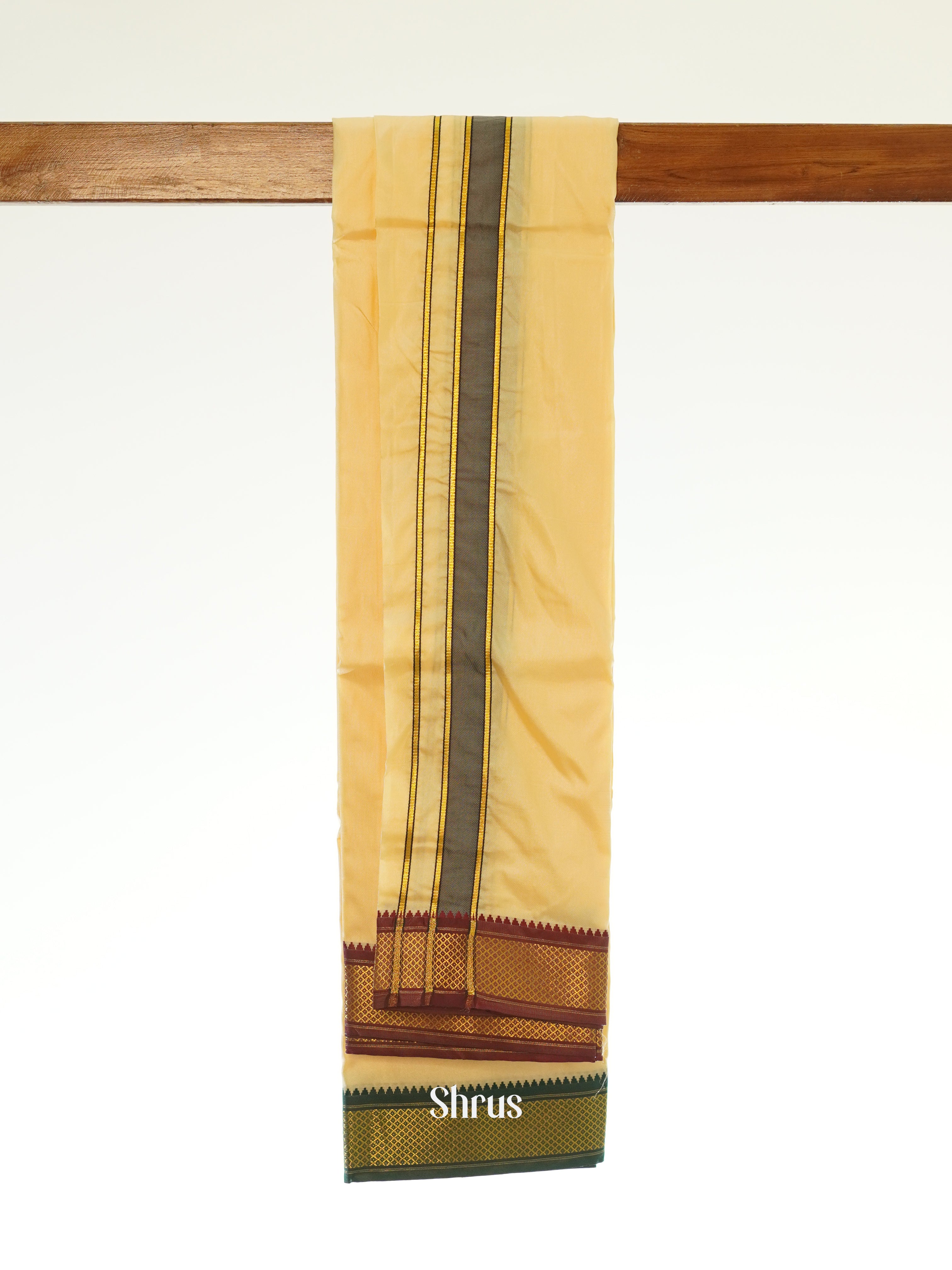 Cream & Maroon - Dhoti - Shop on ShrusEternity.com