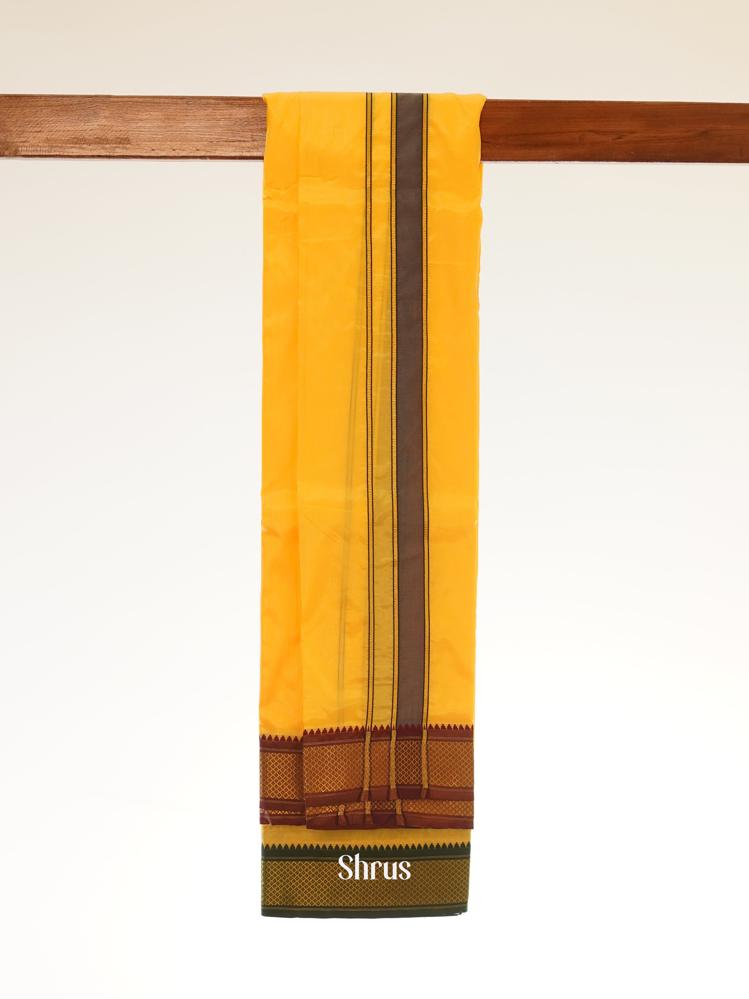Yellow & Maroon - Dhoti - Shop on ShrusEternity.com