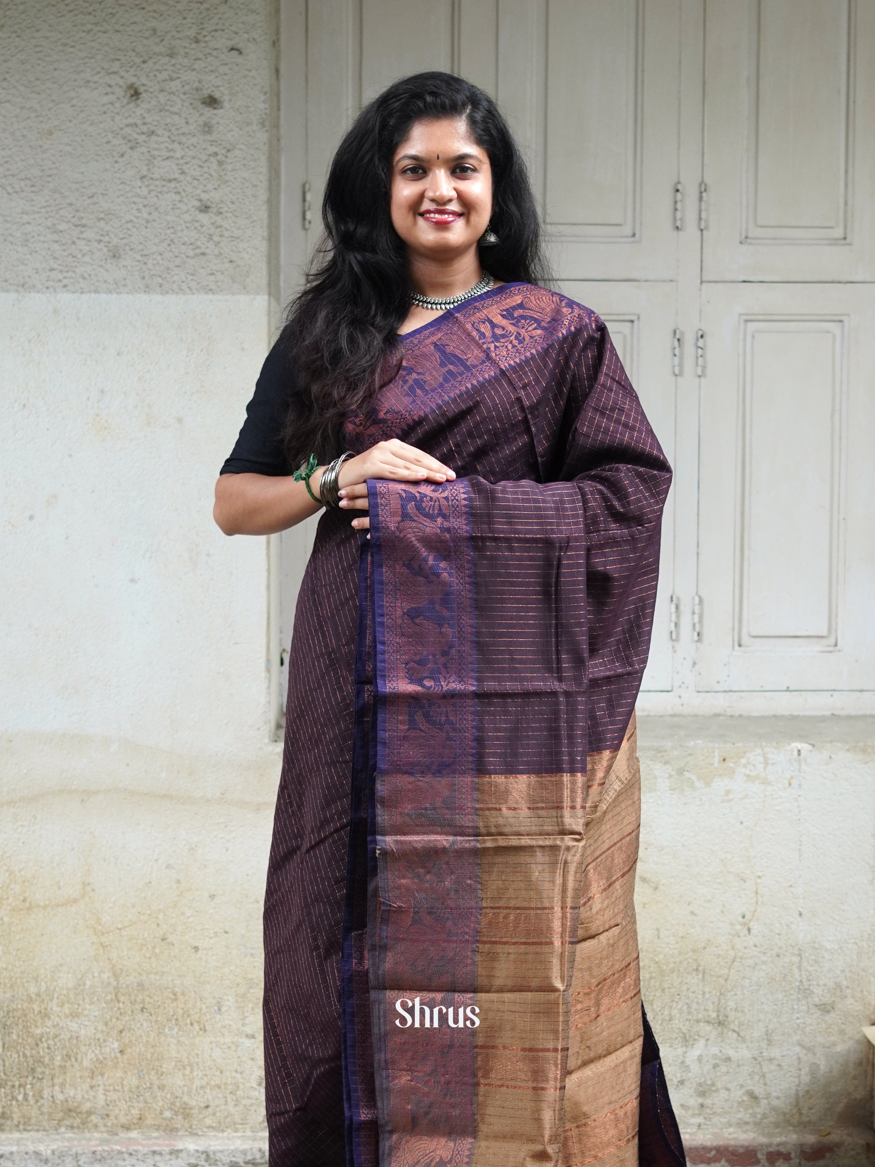 Purple & Beige - Mercerized cotton - Shop on ShrusEternity.com
