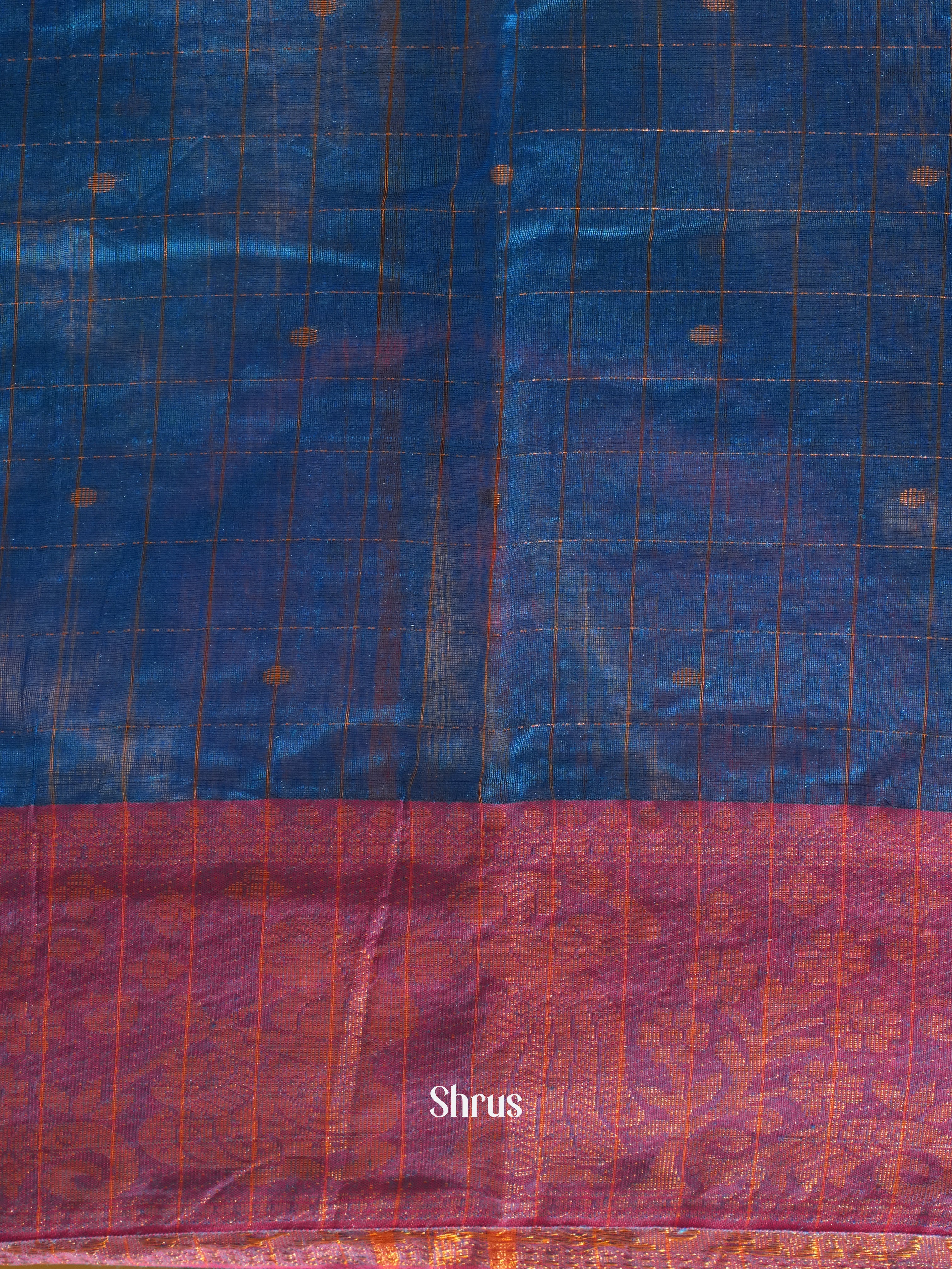 Black & Blue - Mercerized cotton Saree - Shop on ShrusEternity.com