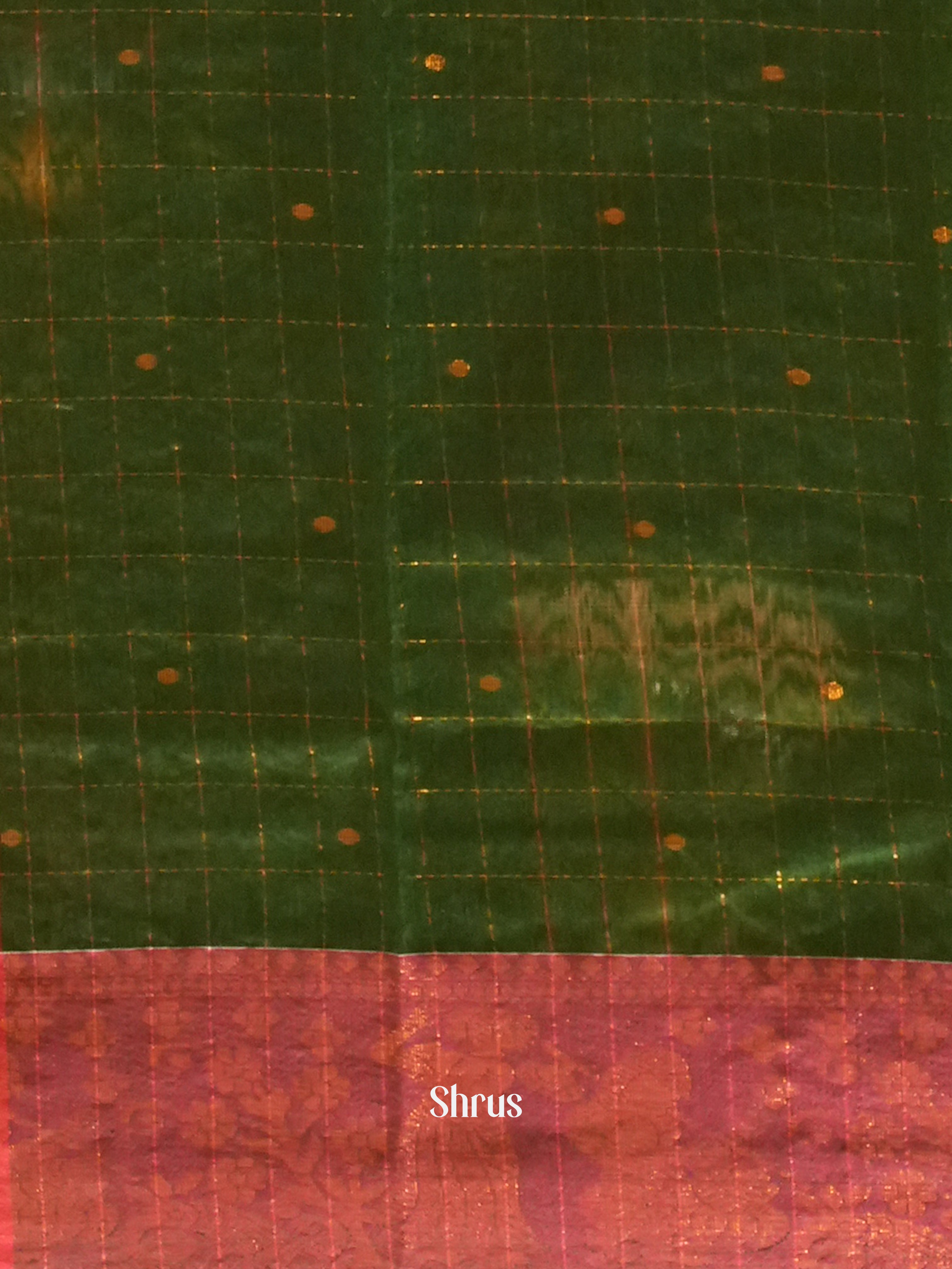 Red & Green - Mercerized cotton Saree - Shop on ShrusEternity.com