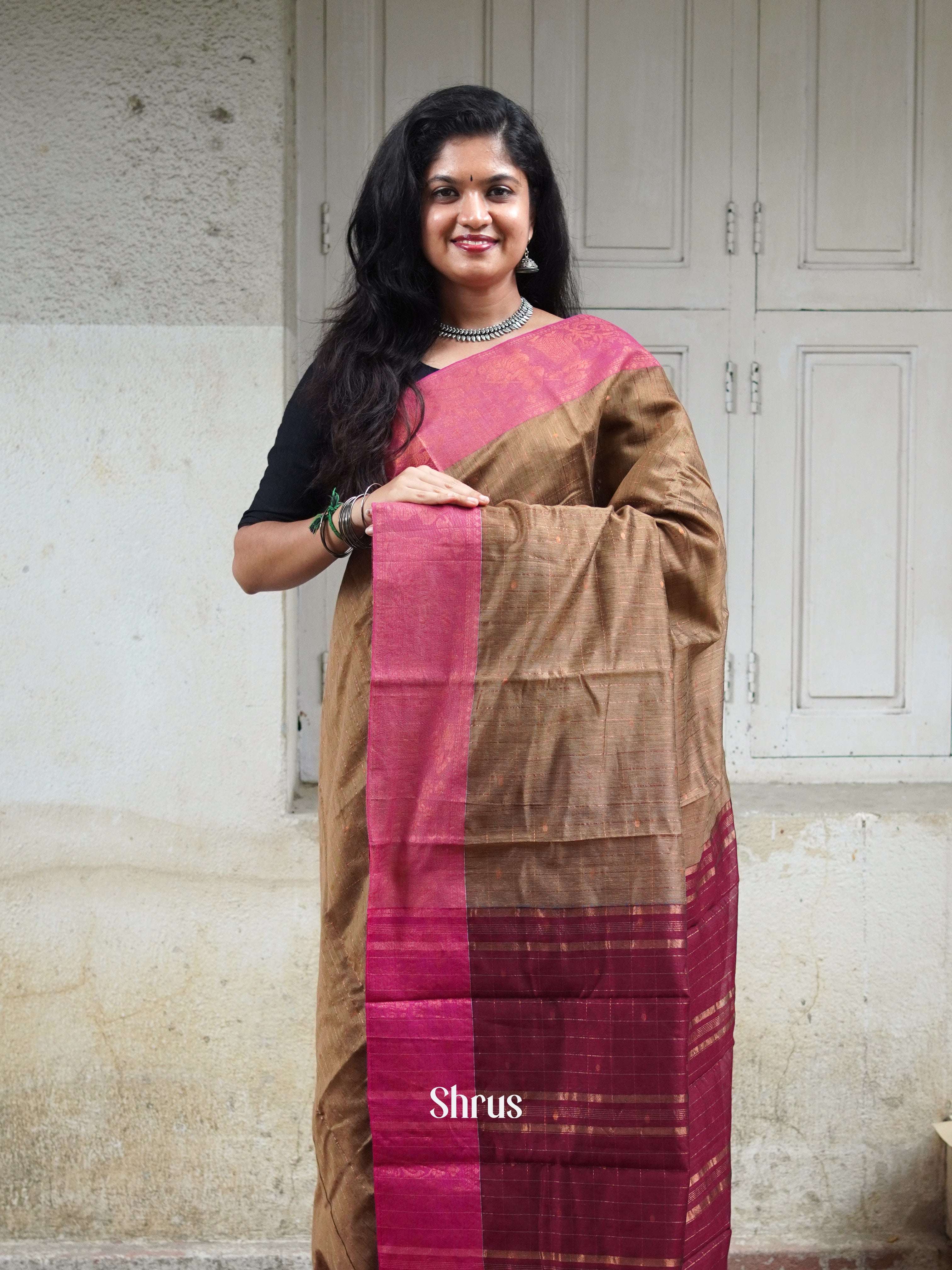 Brown & Pink - Mercerized cotton - Shop on ShrusEternity.com