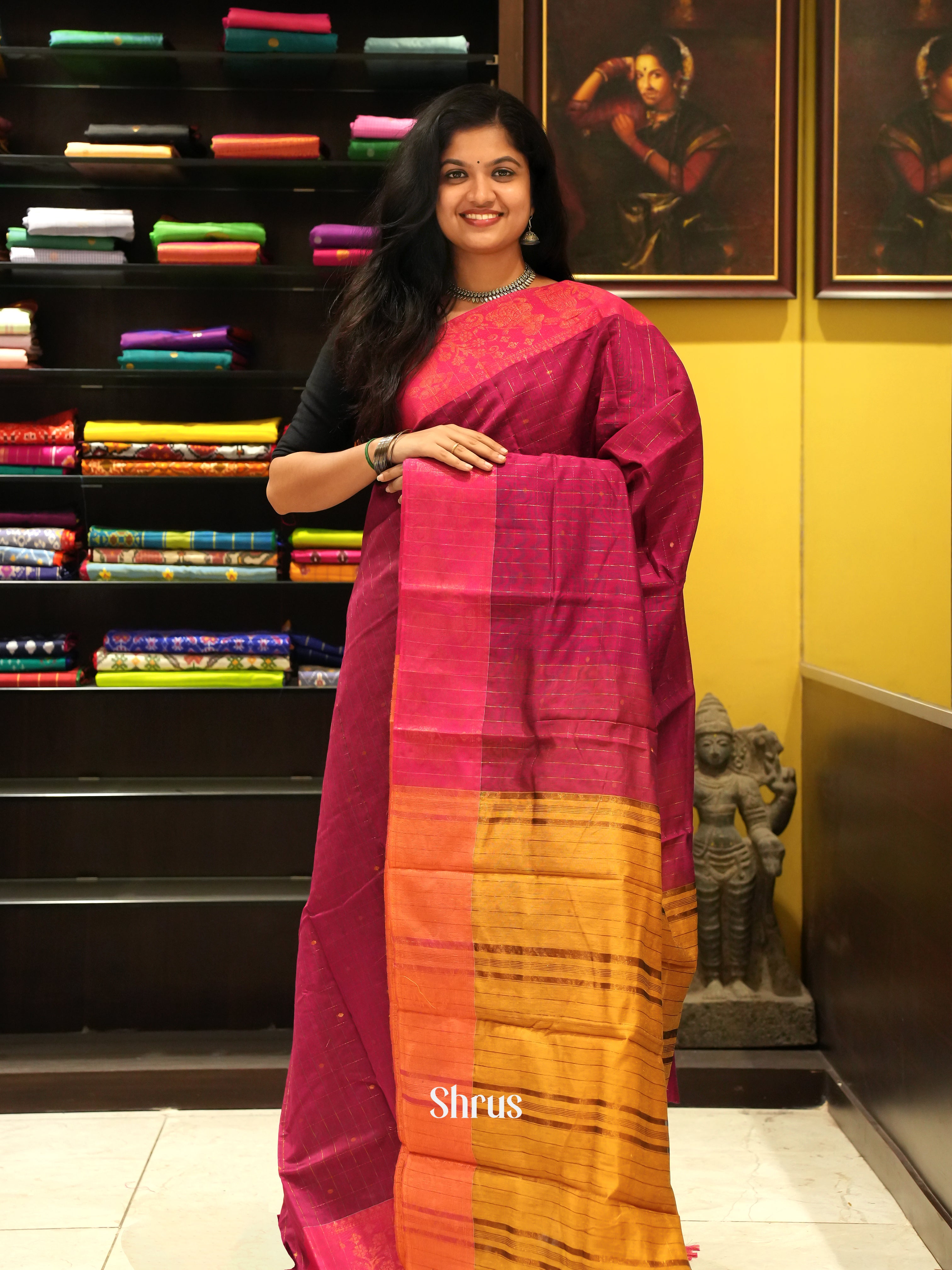 Maroon & Mustard -Mercerized cotton - Shop on ShrusEternity.com