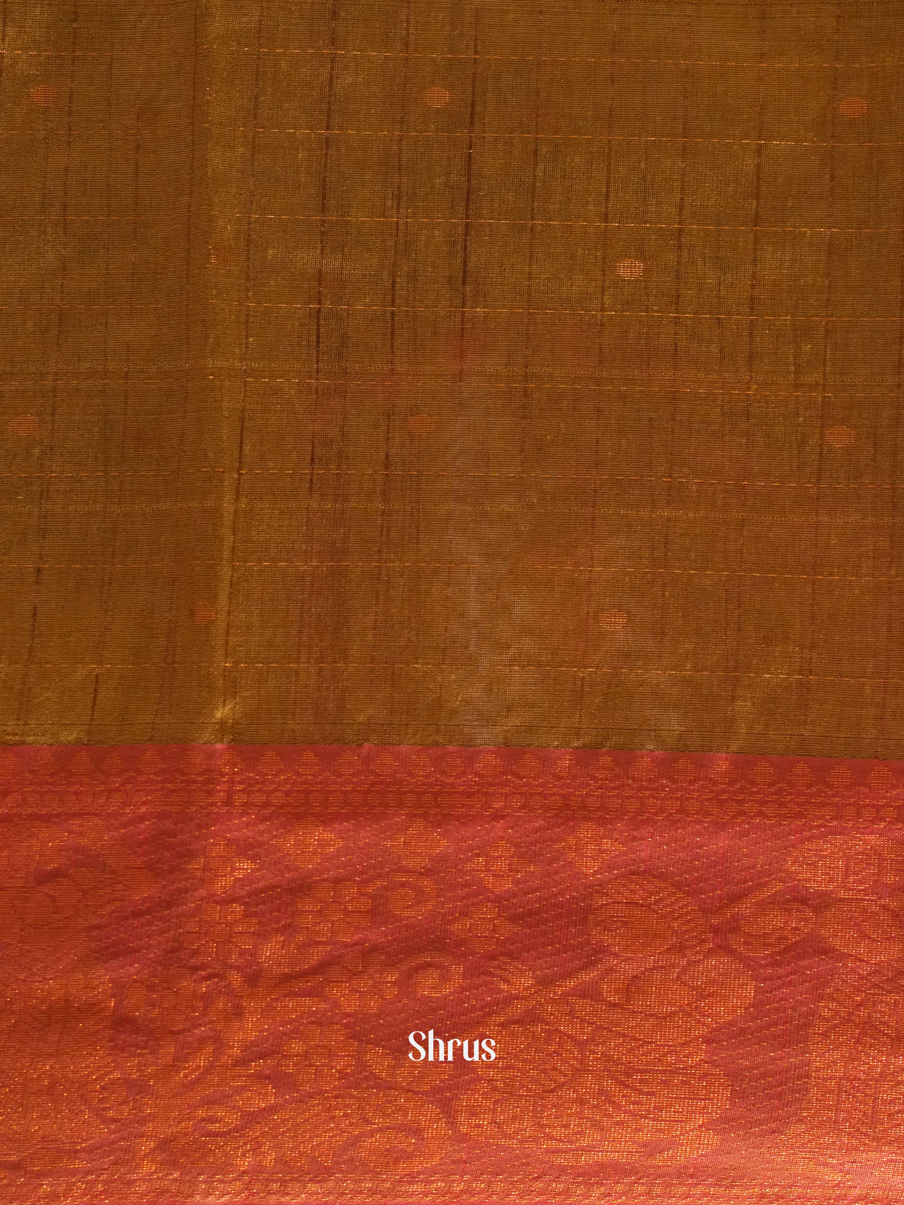 Maroon & Brown - Mercerized cotton Saree - Shop on ShrusEternity.com
