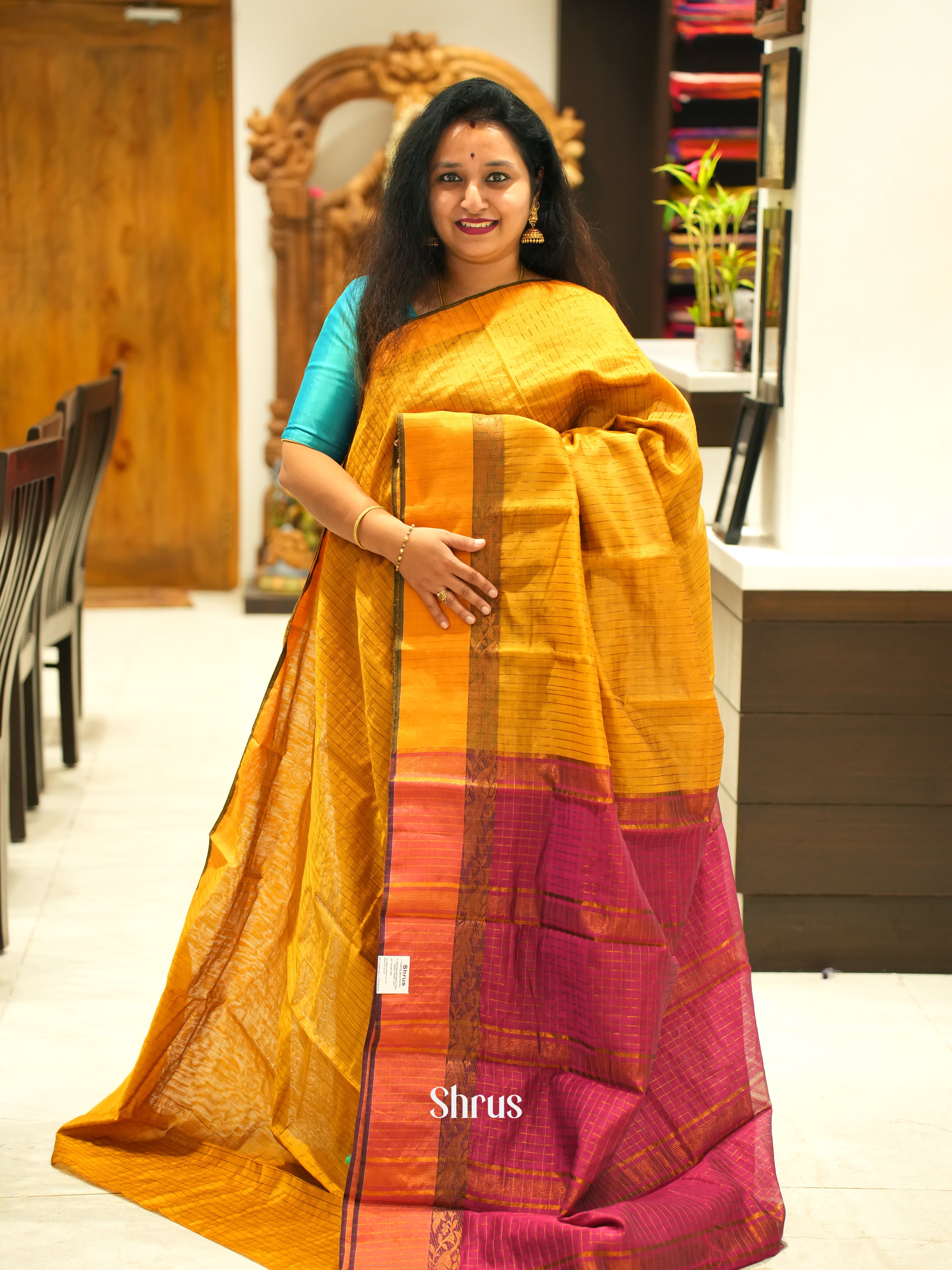 CDS26040 -Mercerized cotton Saree - Shop on ShrusEternity.com