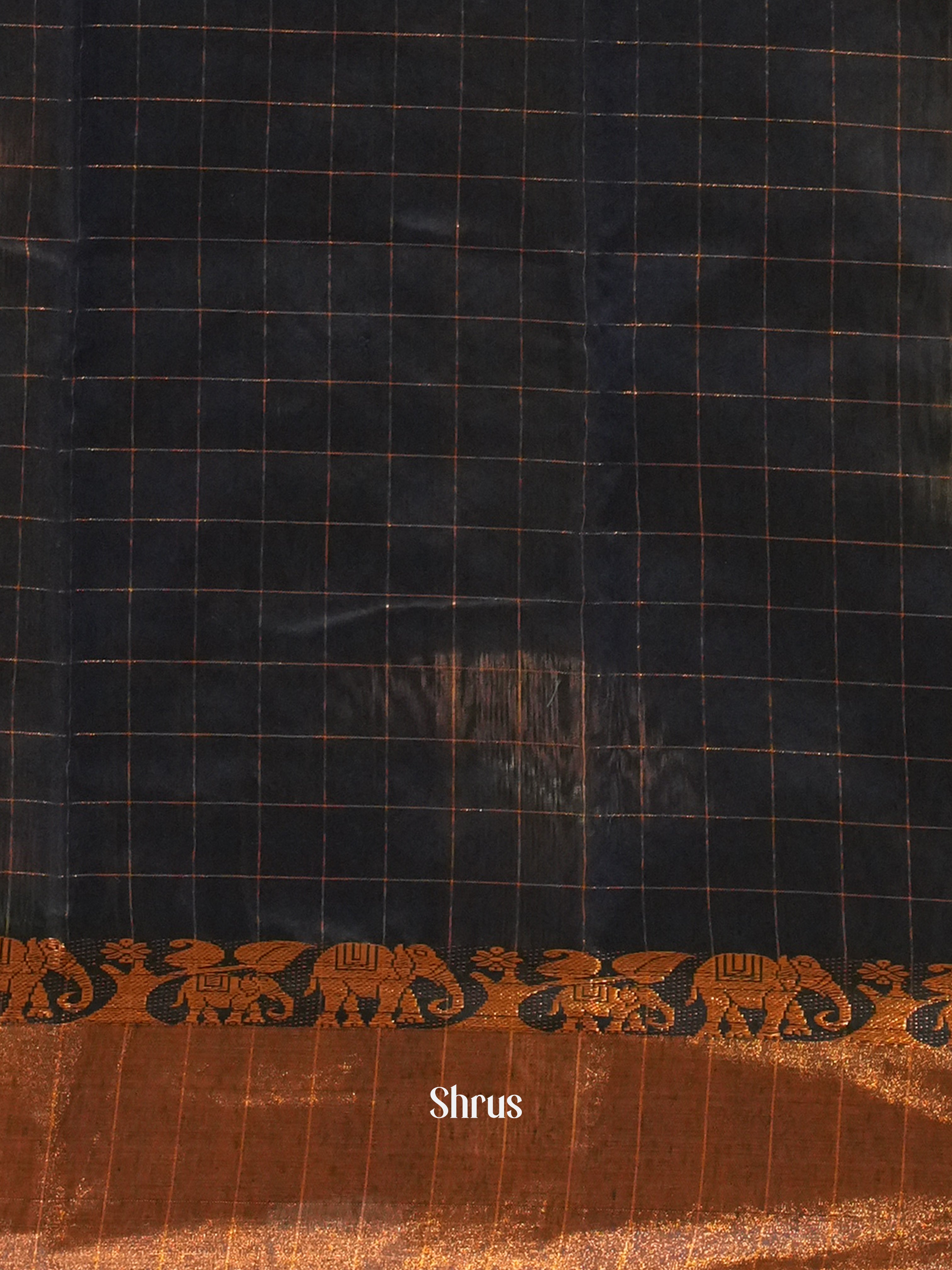 Blue & Dark Blue - Mercerized cotton Saree - Shop on ShrusEternity.com