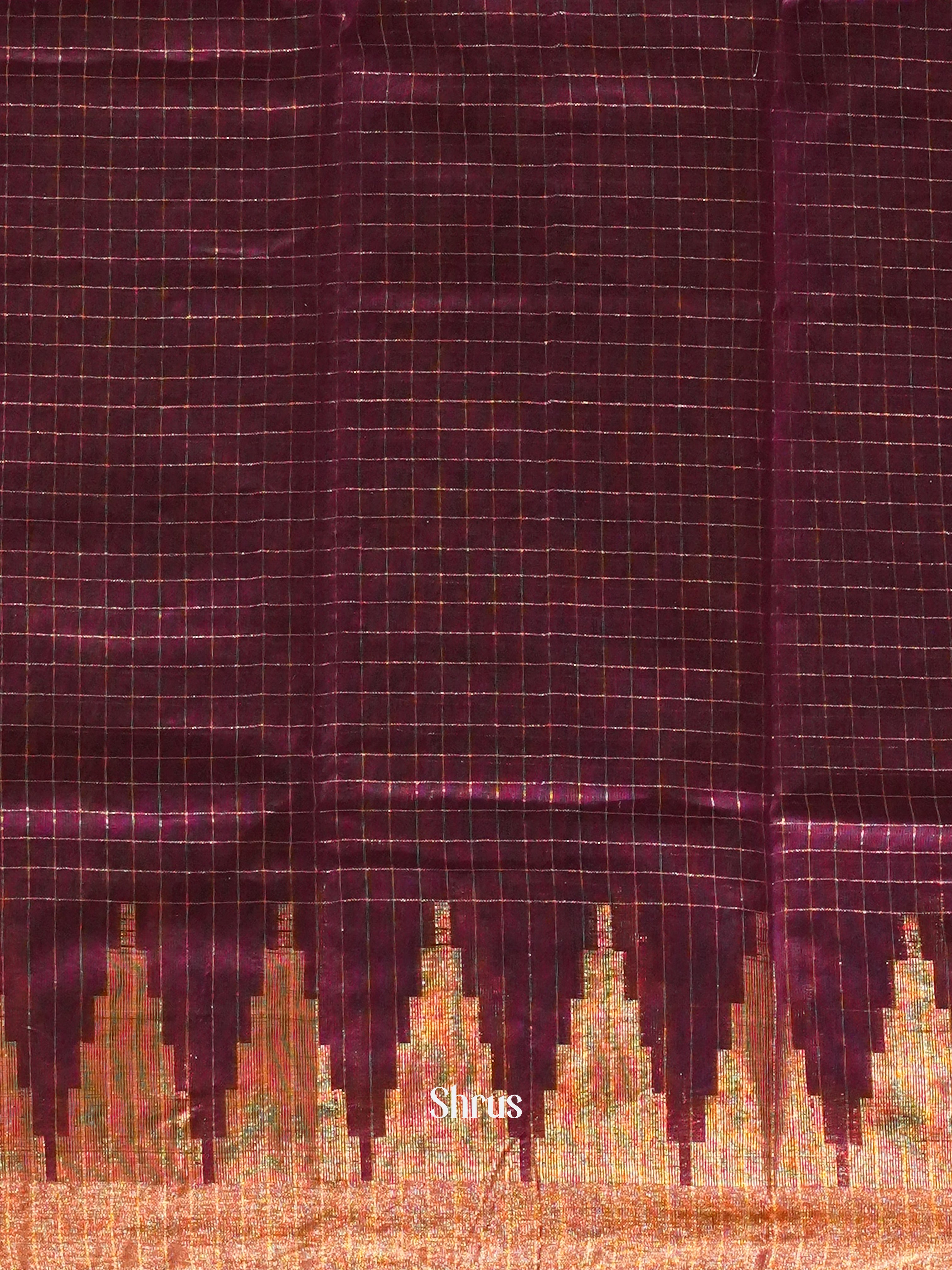 Peacock Green & Maroon - Mercerized Cotton Saree - Shop on ShrusEternity.com
