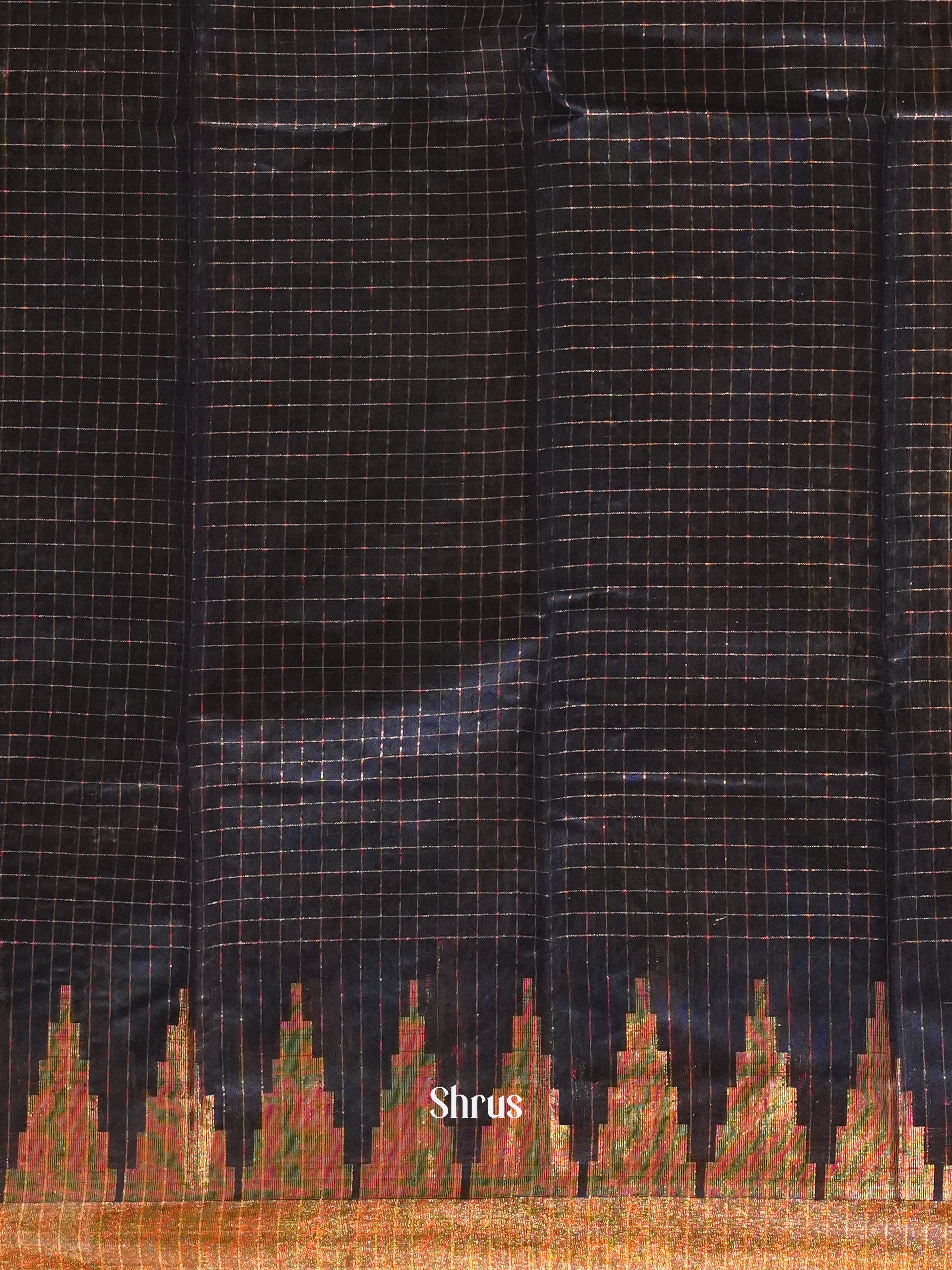 Maroon & Blue - Mercerized Cotton Saree - Shop on ShrusEternity.com