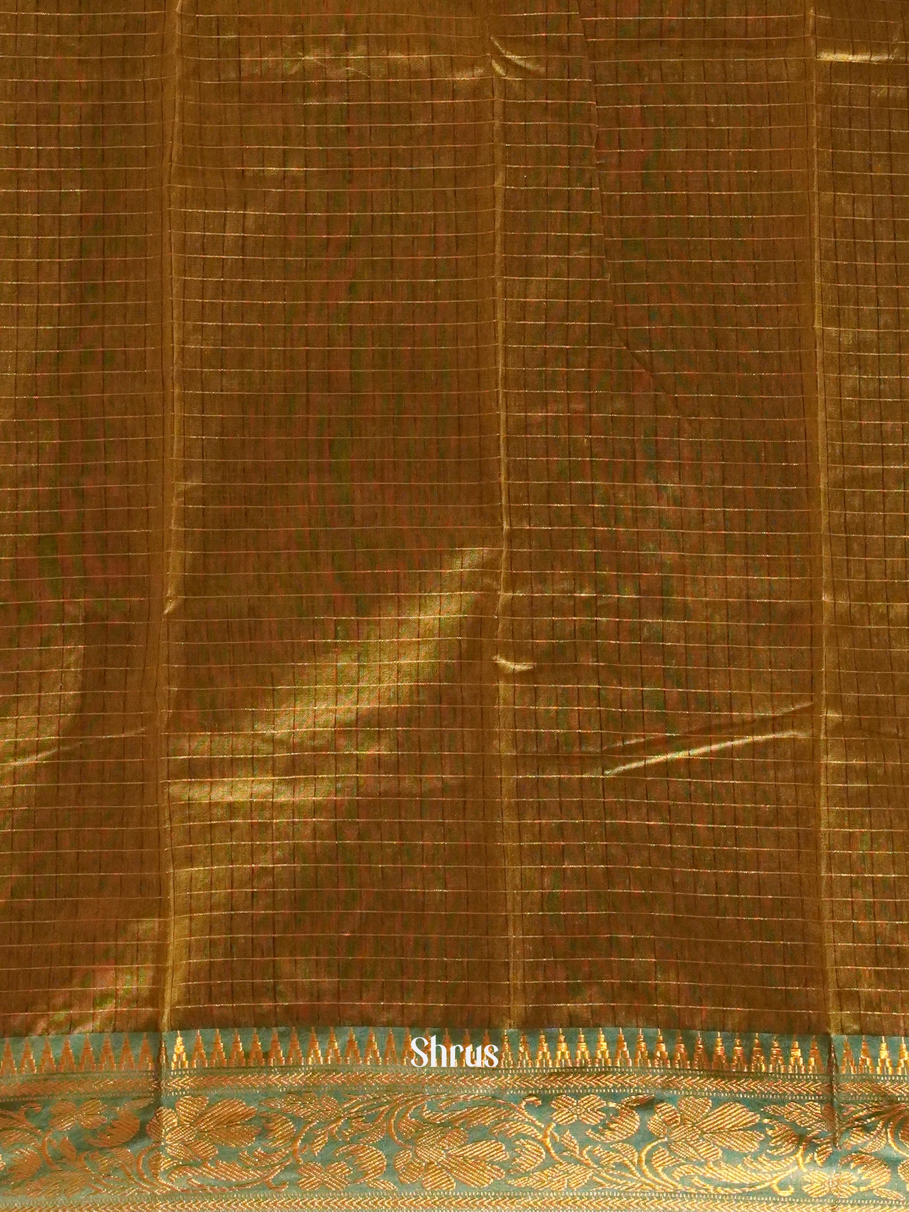 Brown & Beige - Mercerized Cotton Saree - Shop on ShrusEternity.com