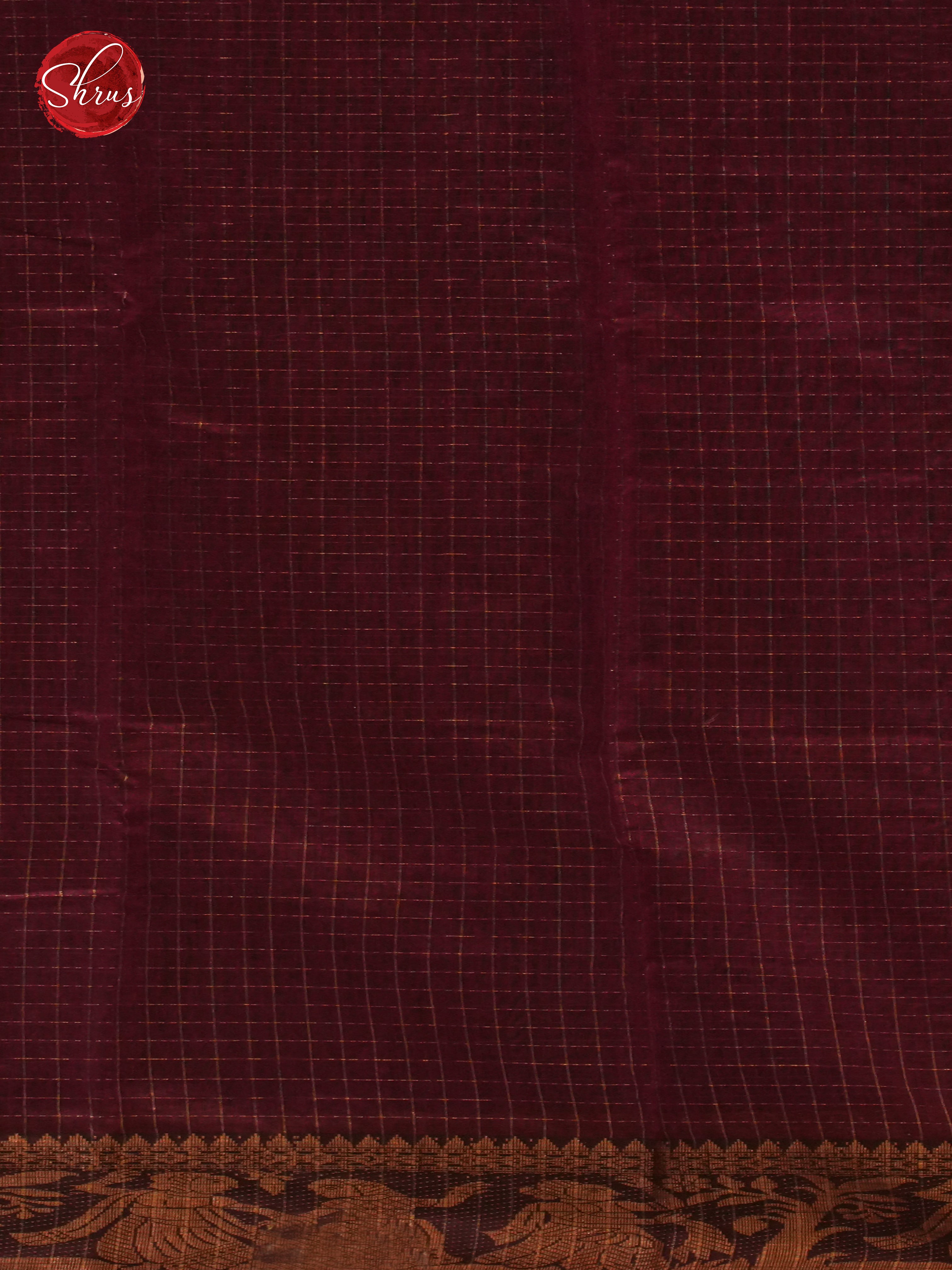 Blue & Maroon - Mercerized Cotton Saree - Shop on ShrusEternity.com