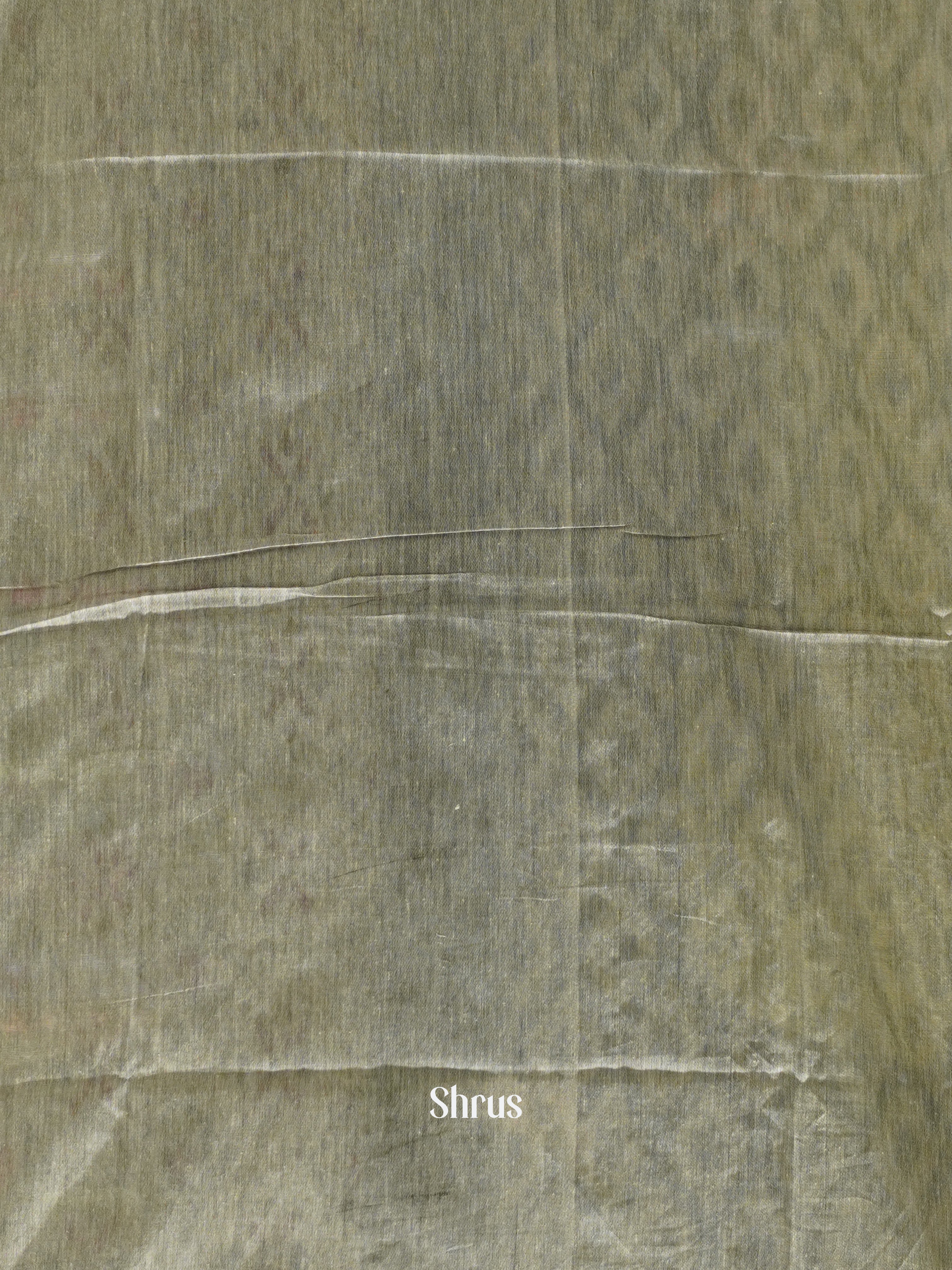 Grey & Green - Bengal cotton Saree - Shop on ShrusEternity.com