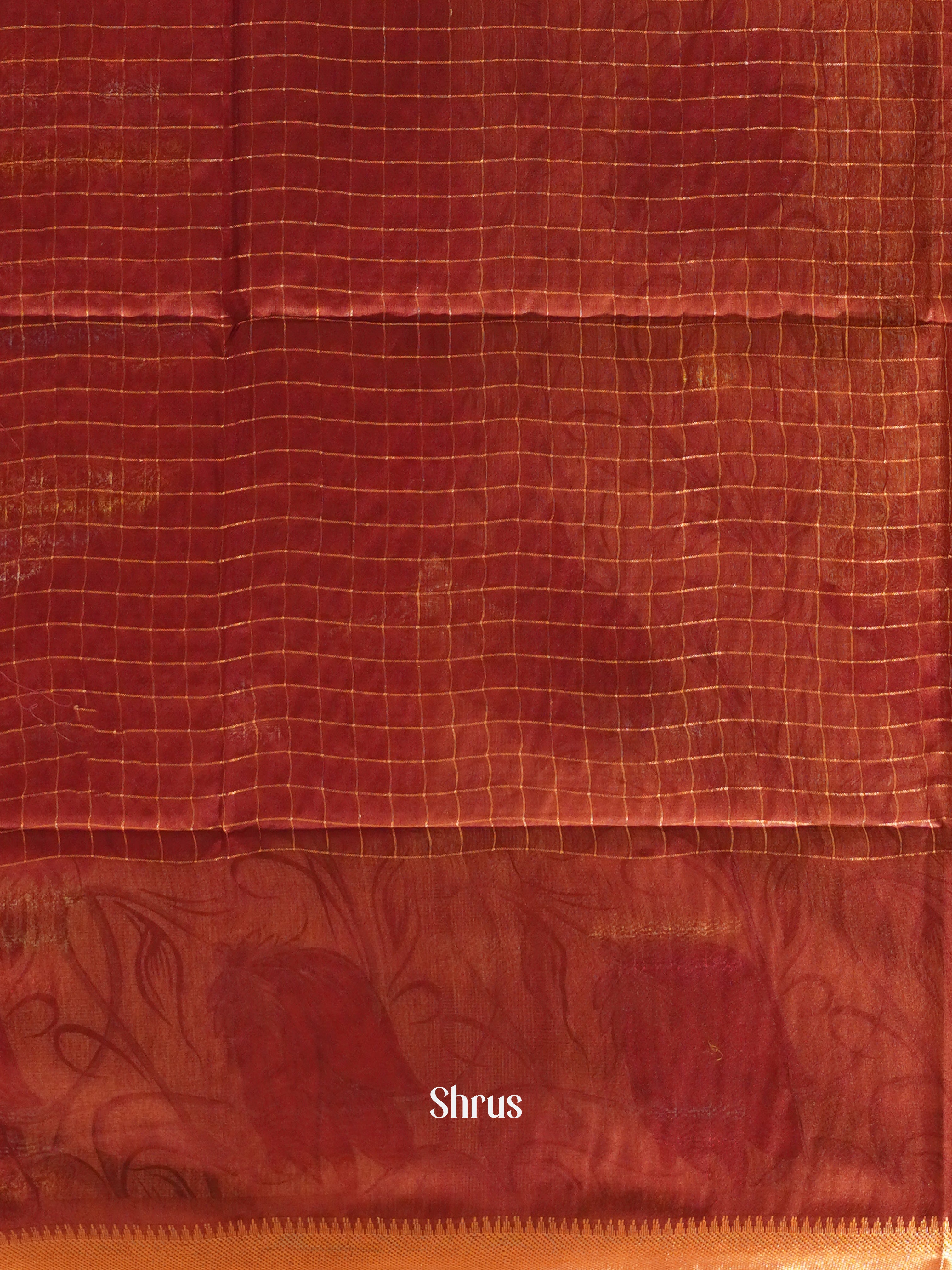 Maroon & Cream - Semi Tussar Saree - Shop on ShrusEternity.com
