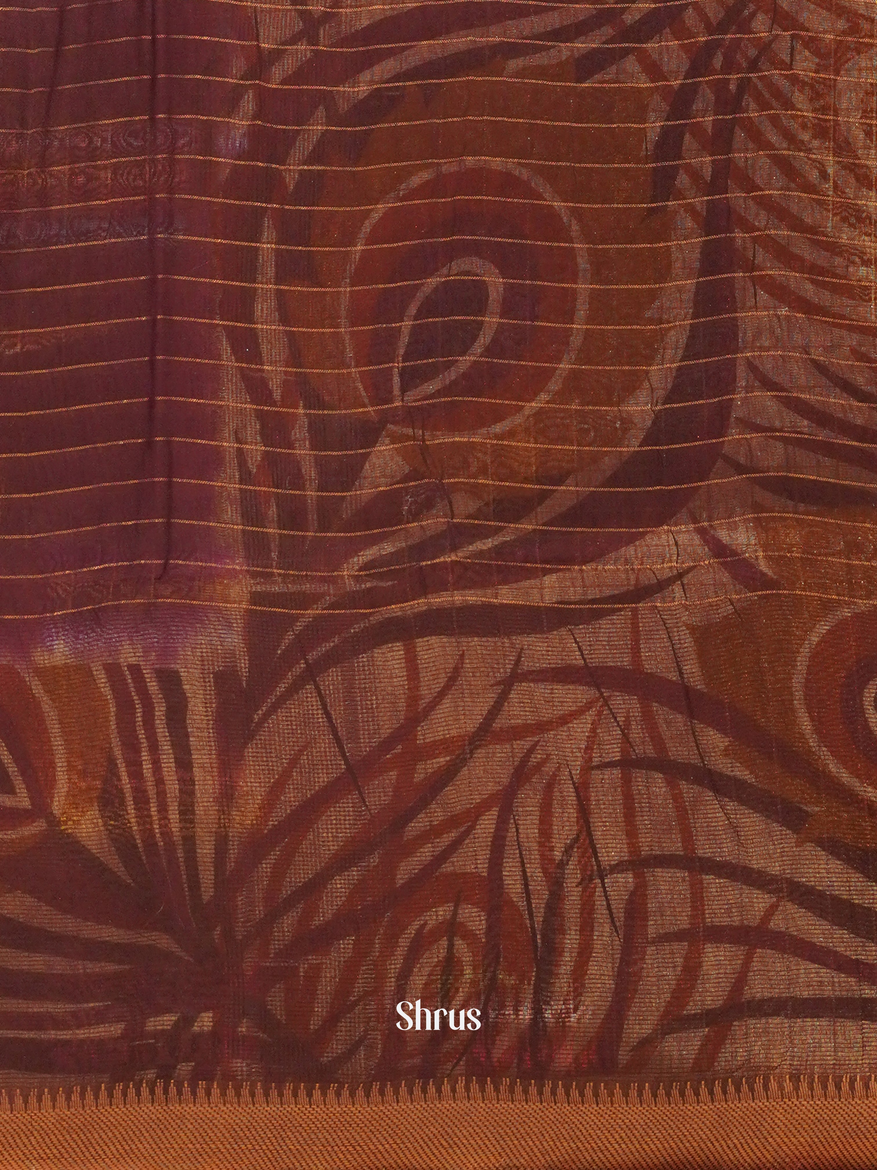 Purple & Cream - Semi Tussar Saree - Shop on ShrusEternity.com