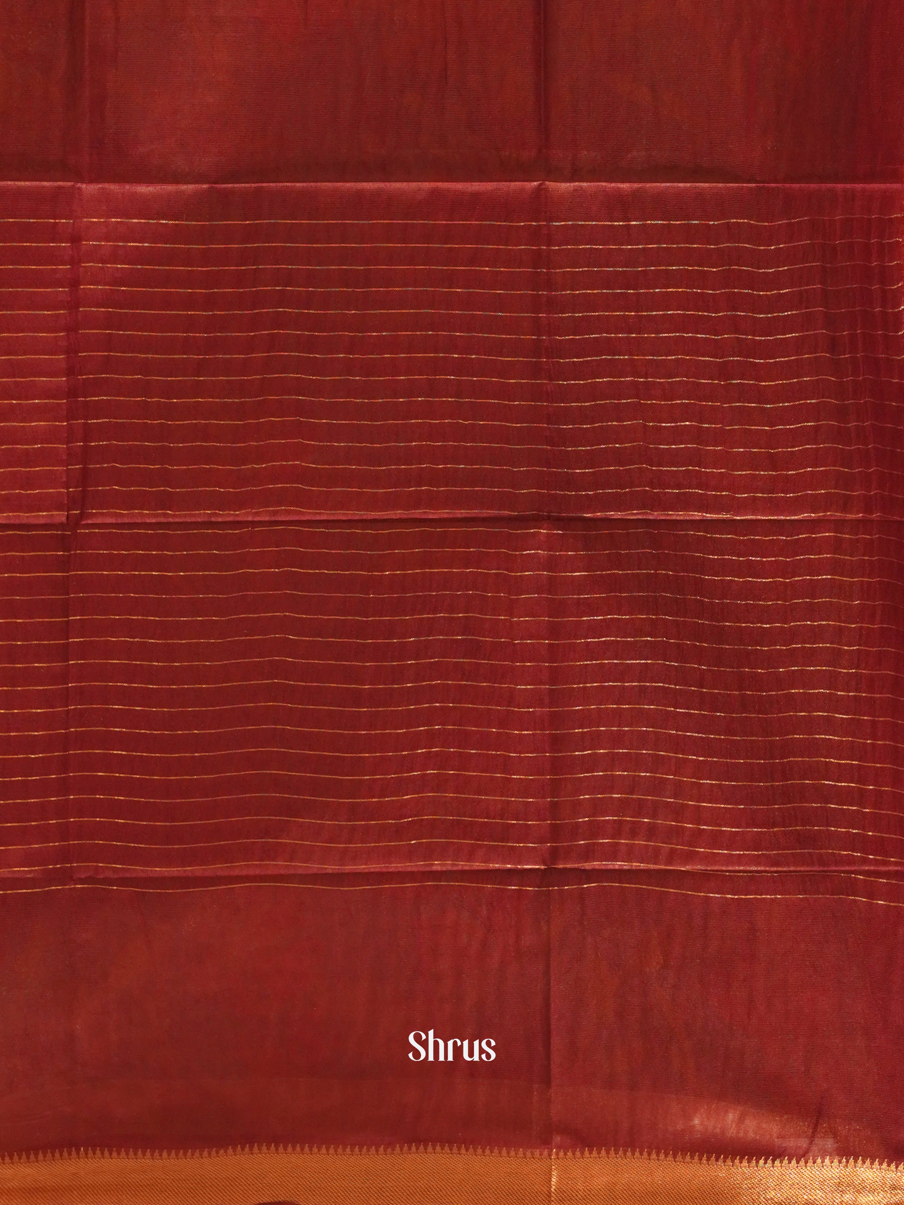 Maroon & Grey Green - Semi Tussar Saree - Shop on ShrusEternity.com