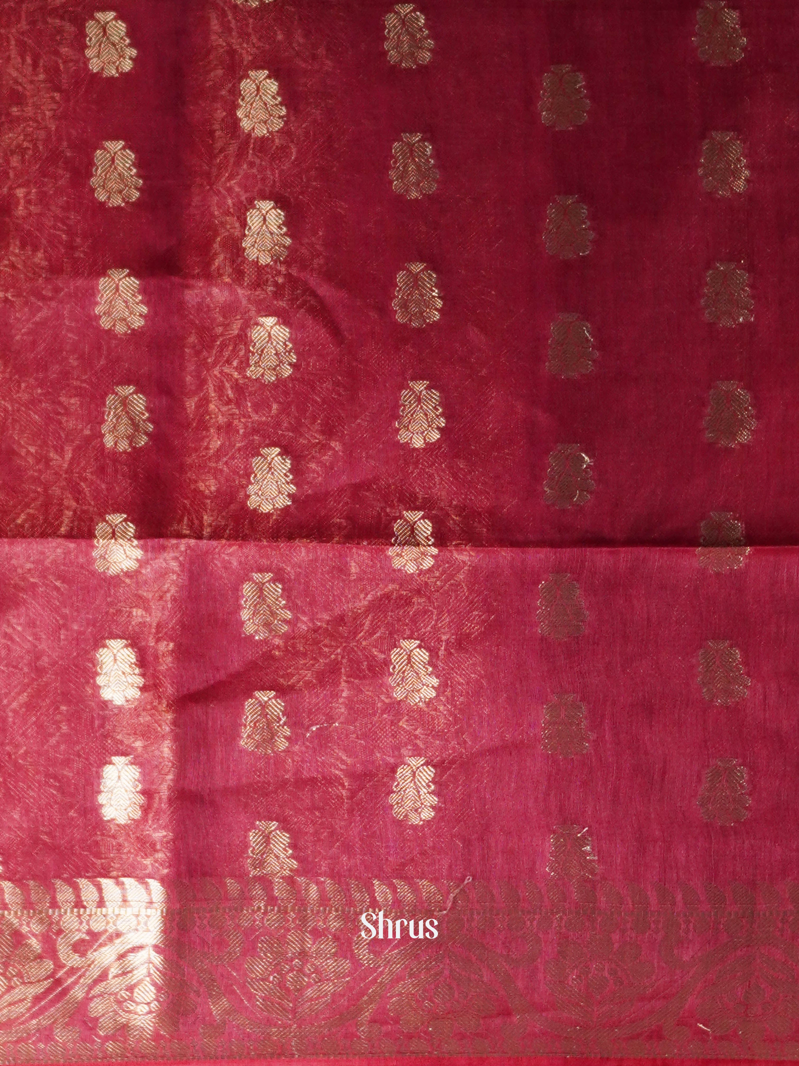 Magenta - Linen silk Saree - Shop on ShrusEternity.com