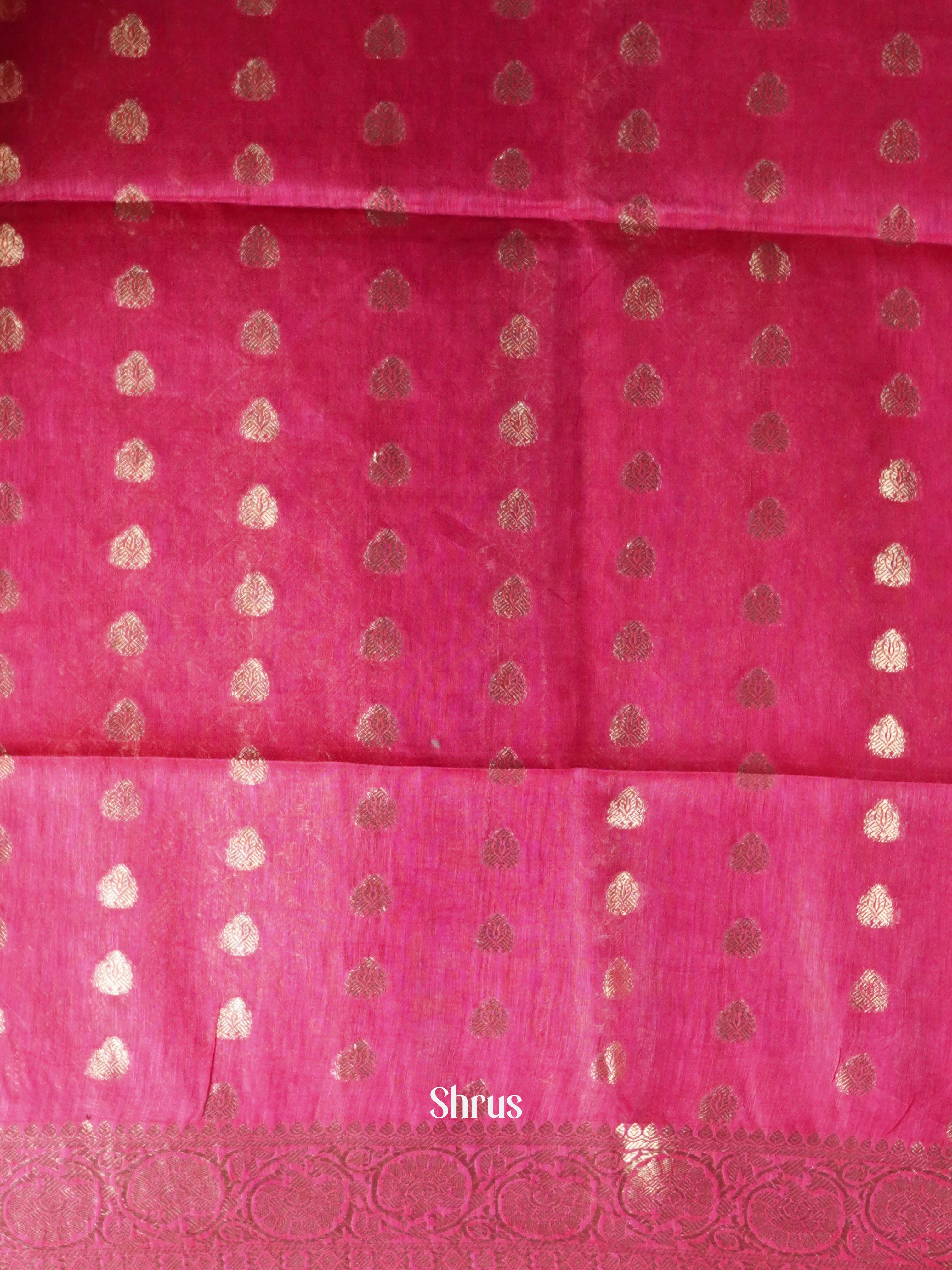 Pink - Linen silk Saree - Shop on ShrusEternity.com