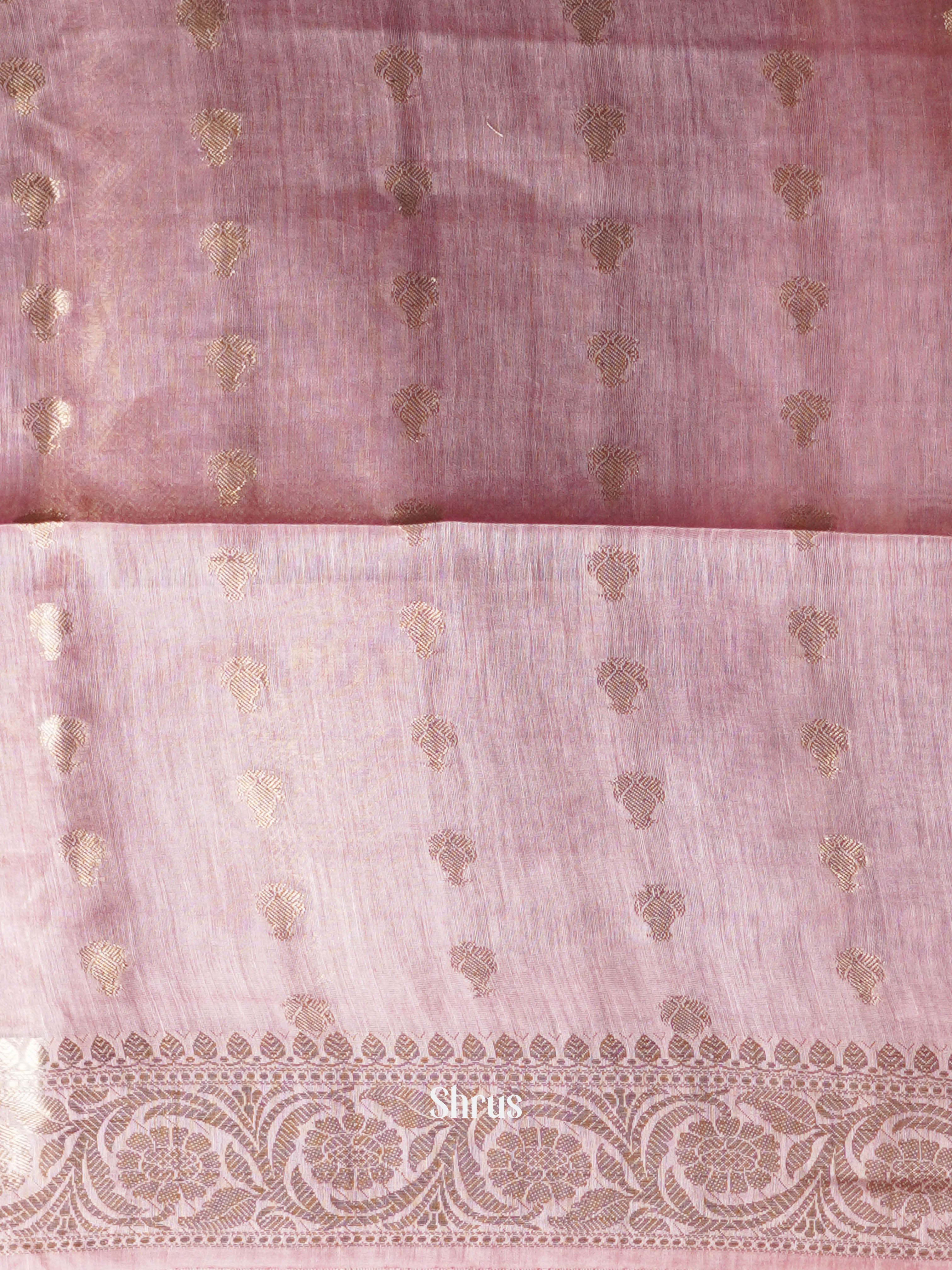 Peachy Pink - Linen silk Saree - Shop on ShrusEternity.com