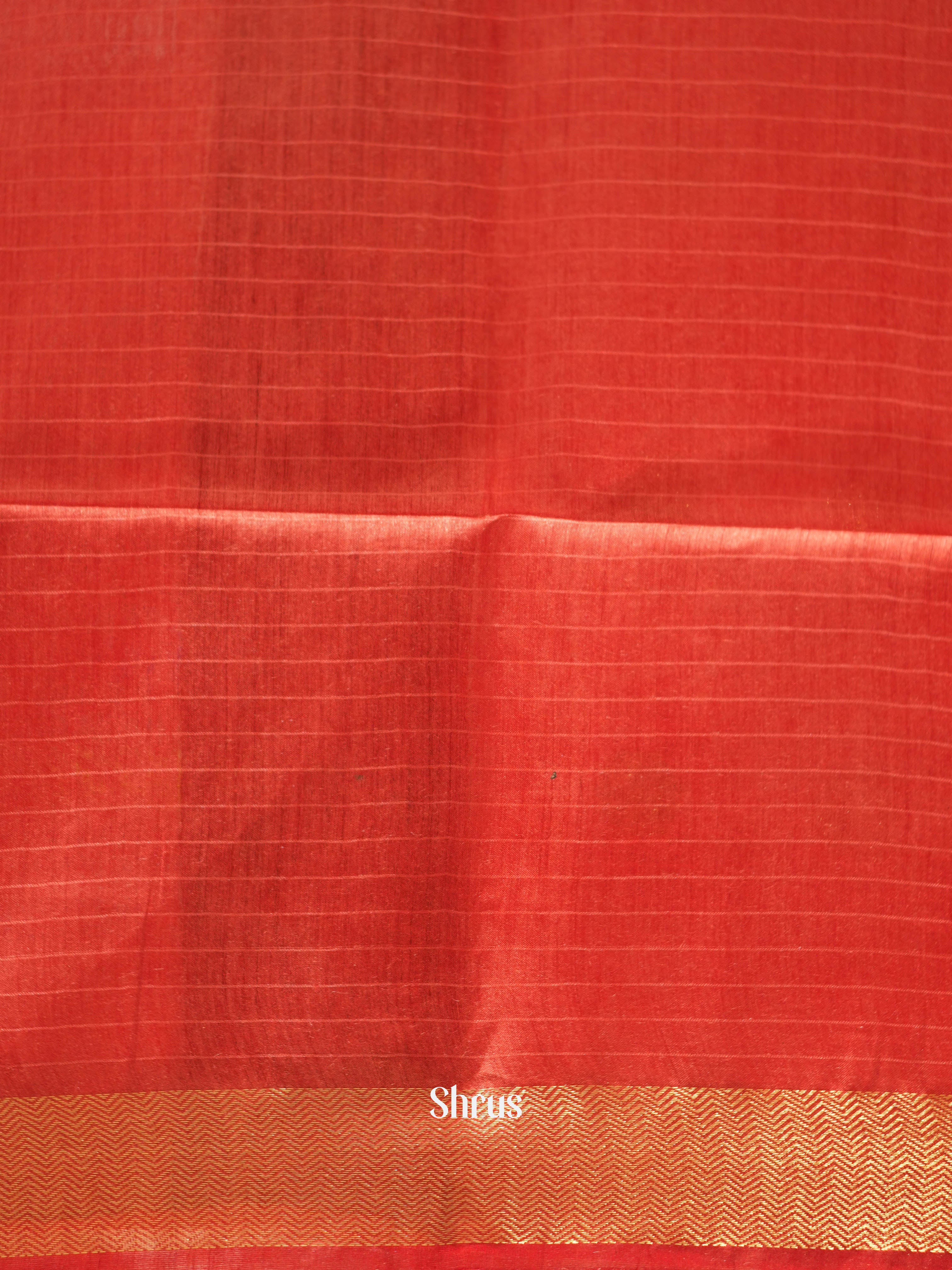 Red(Single Tone)- Tussar Saree - Shop on ShrusEternity.com