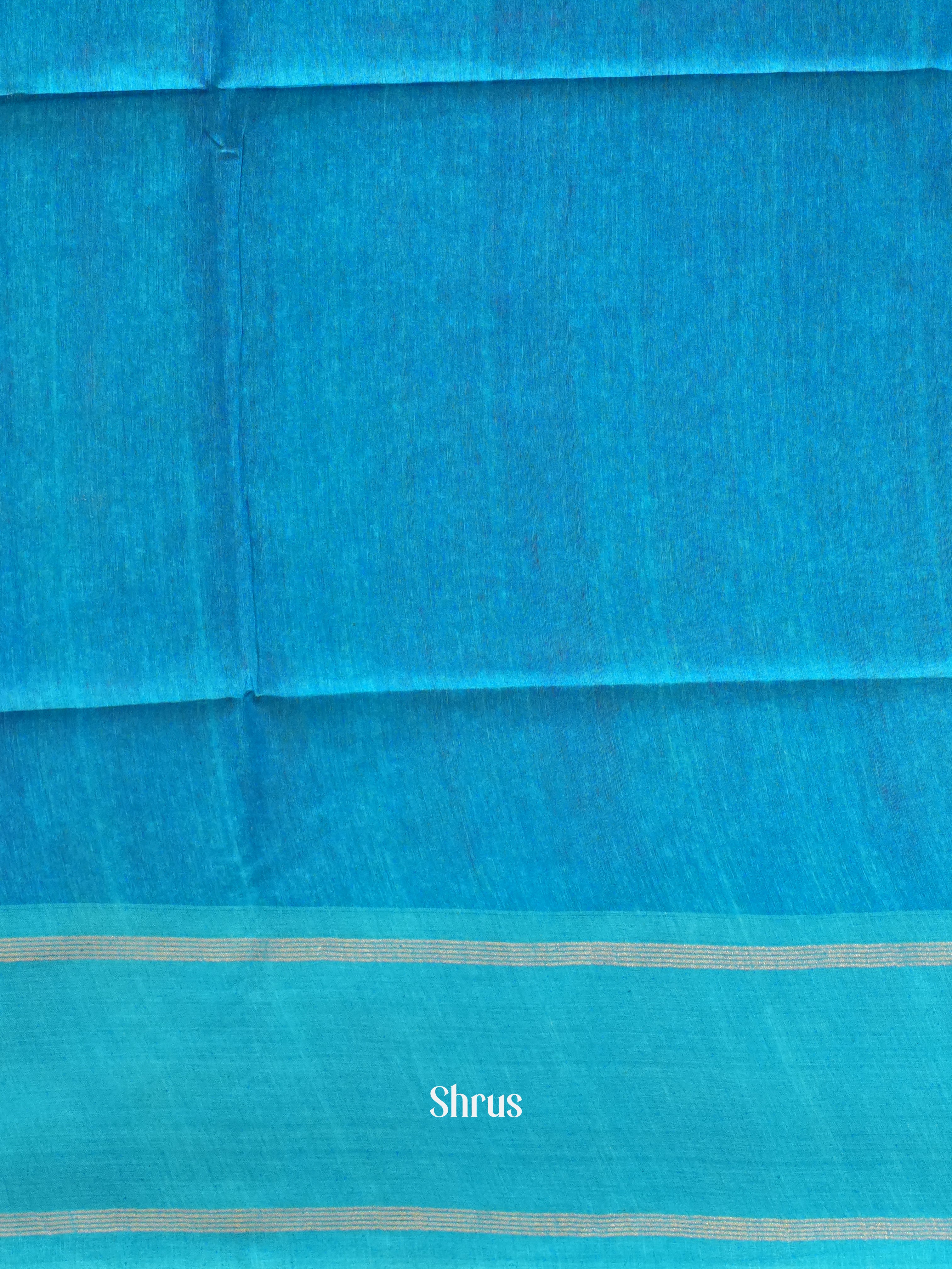 Peach & Blue - Tussar Saree - Shop on ShrusEternity.com