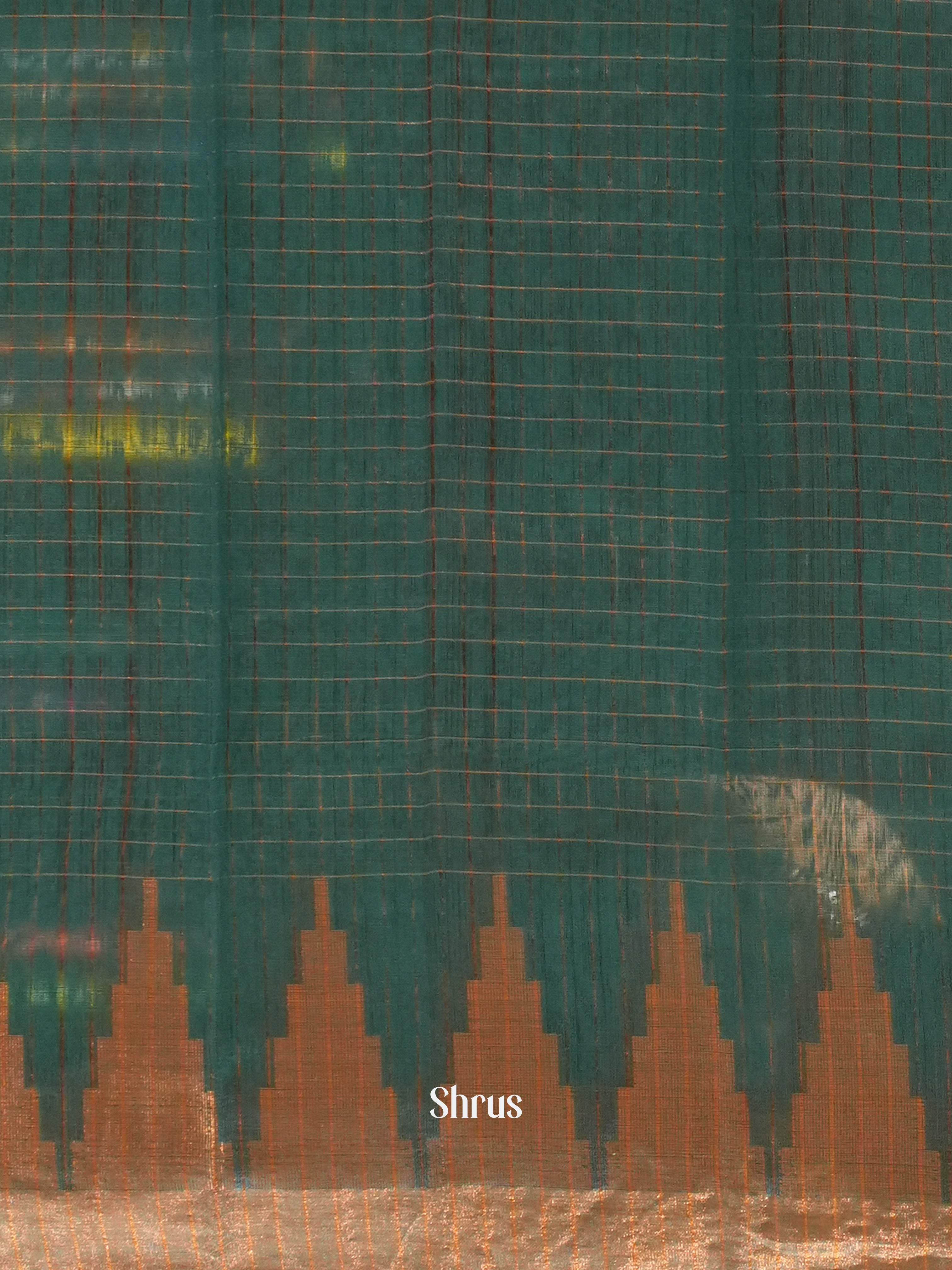 Maroon & Green - Mercerized cotton Saree - Shop on ShrusEternity.com