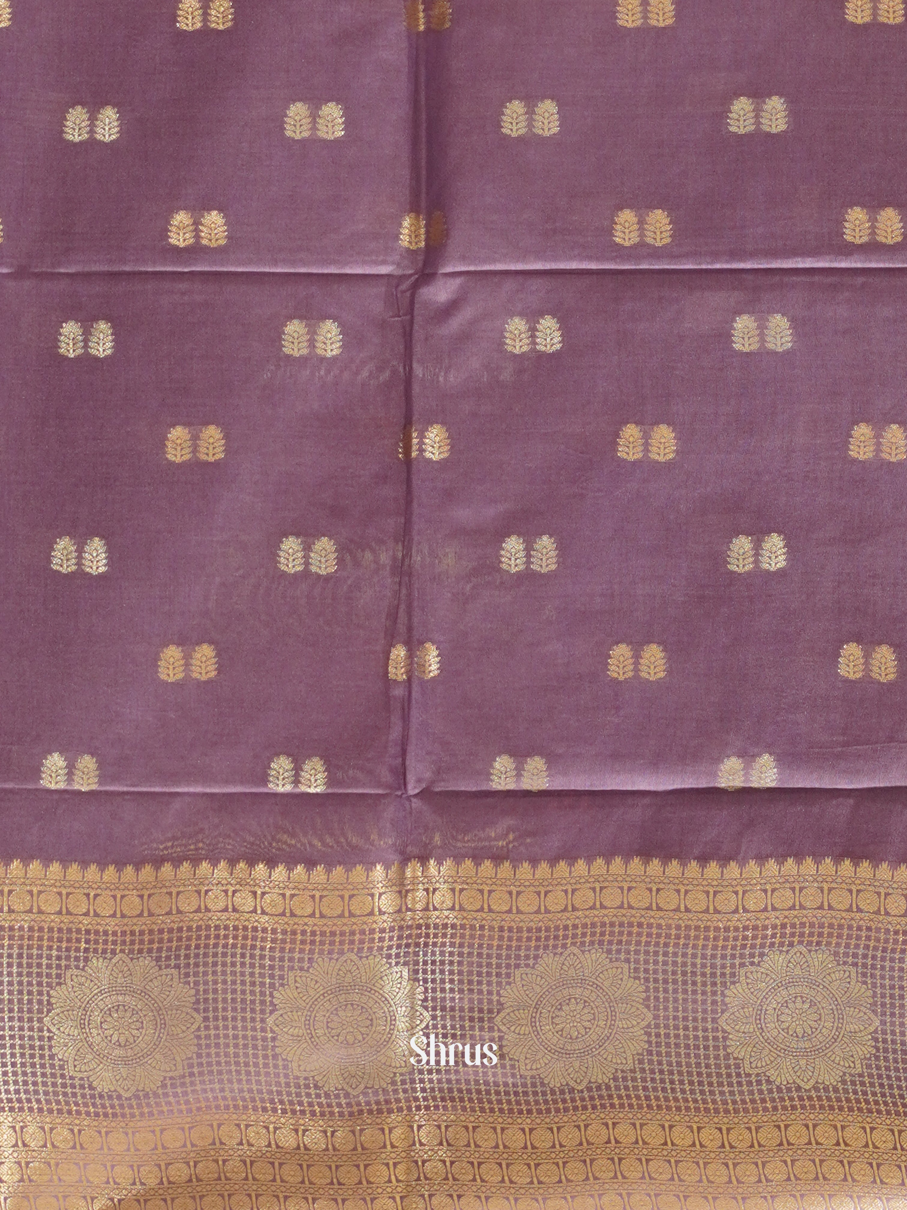 Lavender (Single Tone) - Semi Silk Cotton Saree - Shop on ShrusEternity.com