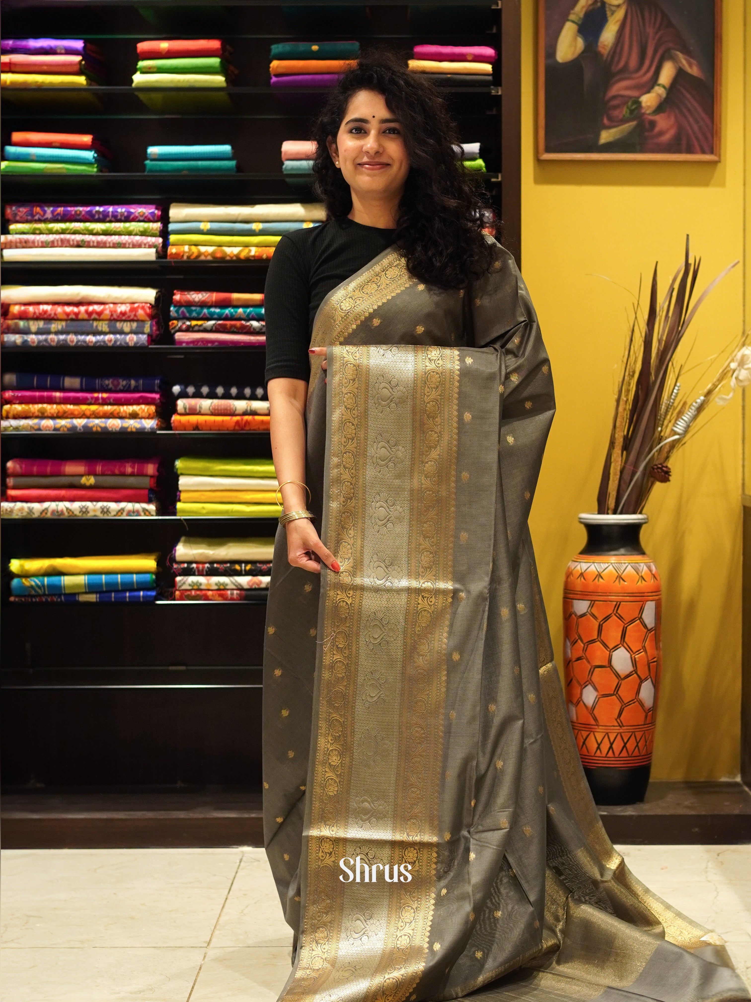 CDS27018 - Semi Silkcotton Saree - Shop on ShrusEternity.com