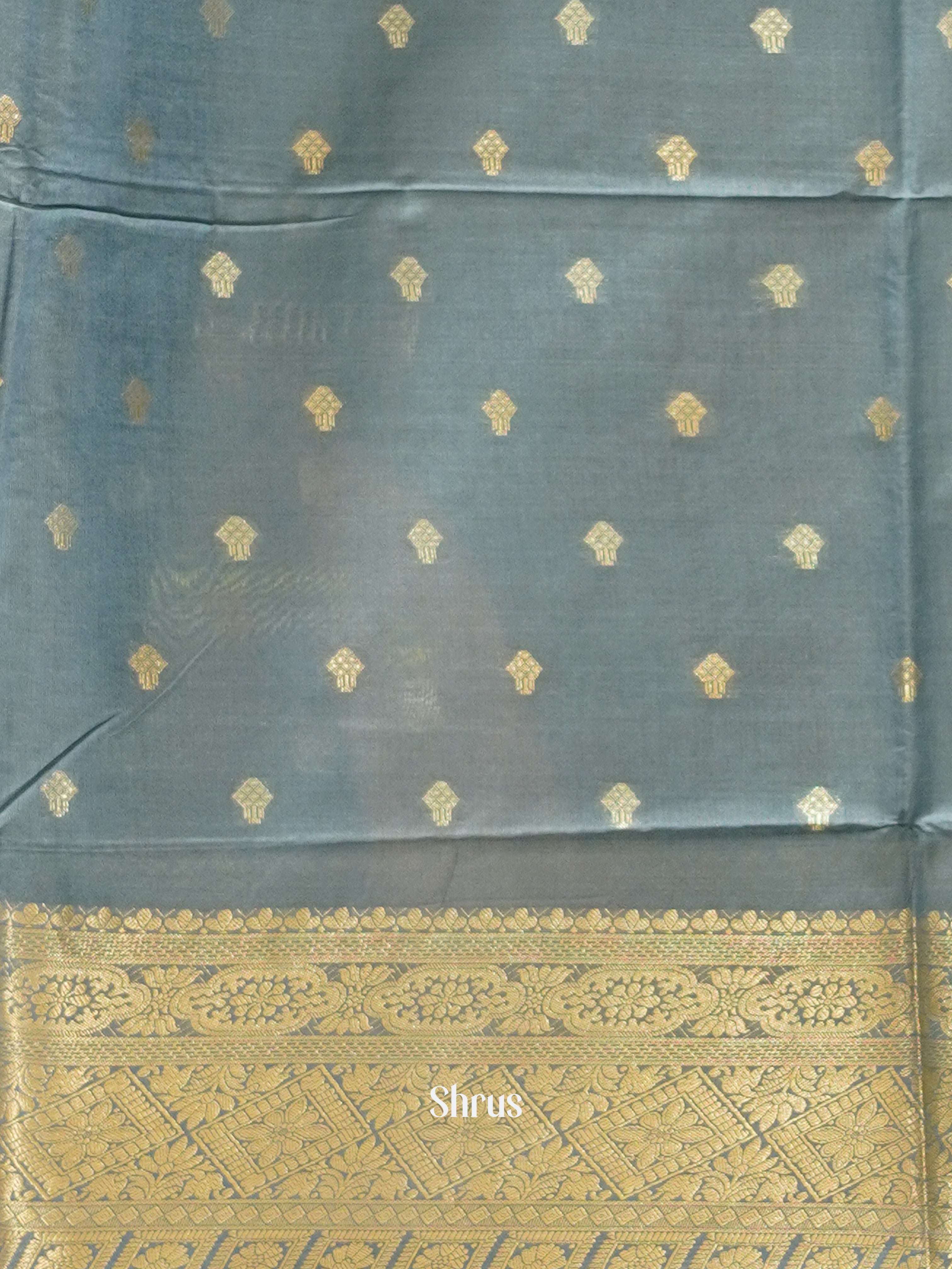 Grey(Single Tone) - Semi Silk Cotton Saree - Shop on ShrusEternity.com