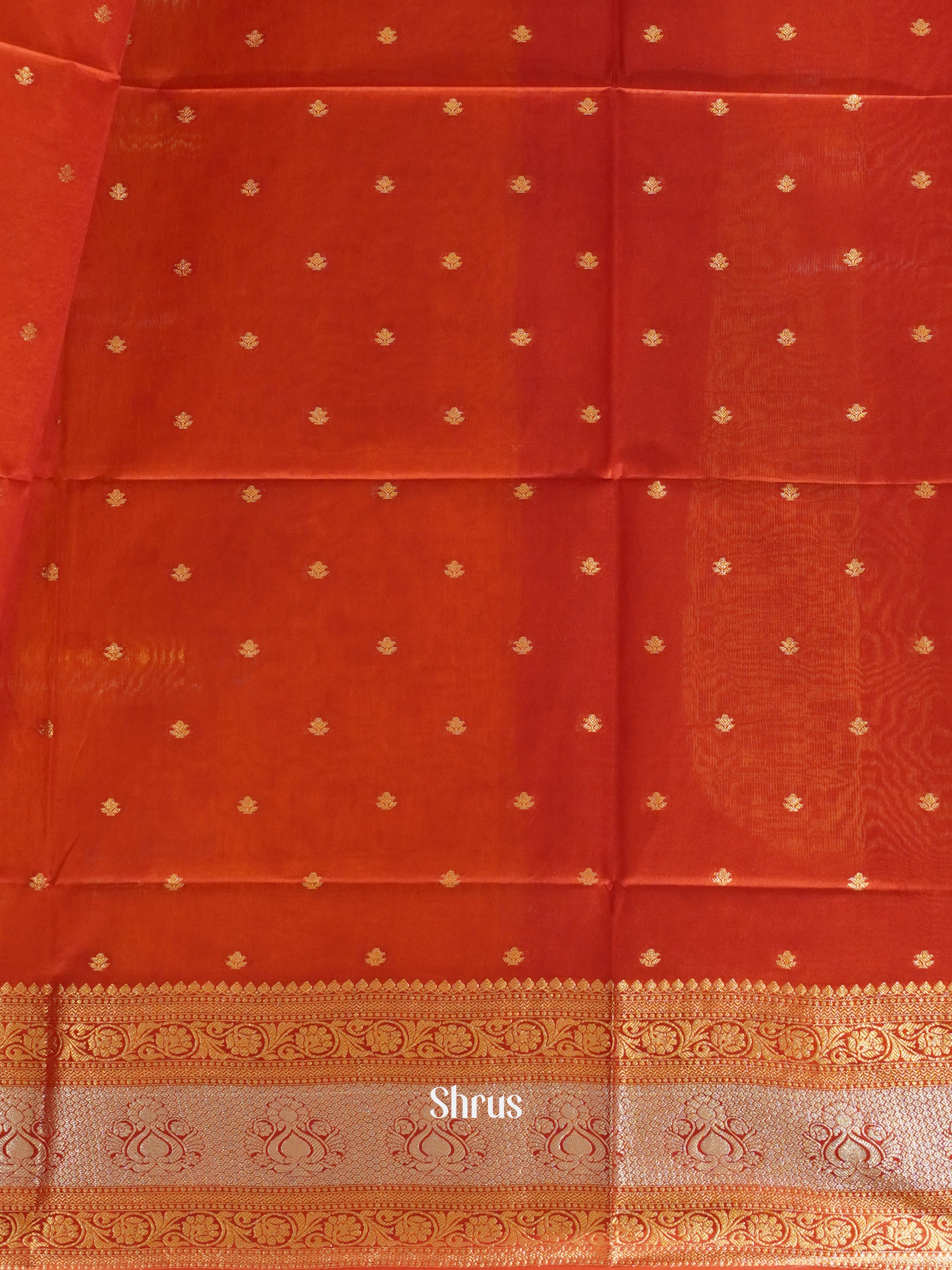 Yellow & Red - North Silkcotton Saree - Shop on ShrusEternity.com