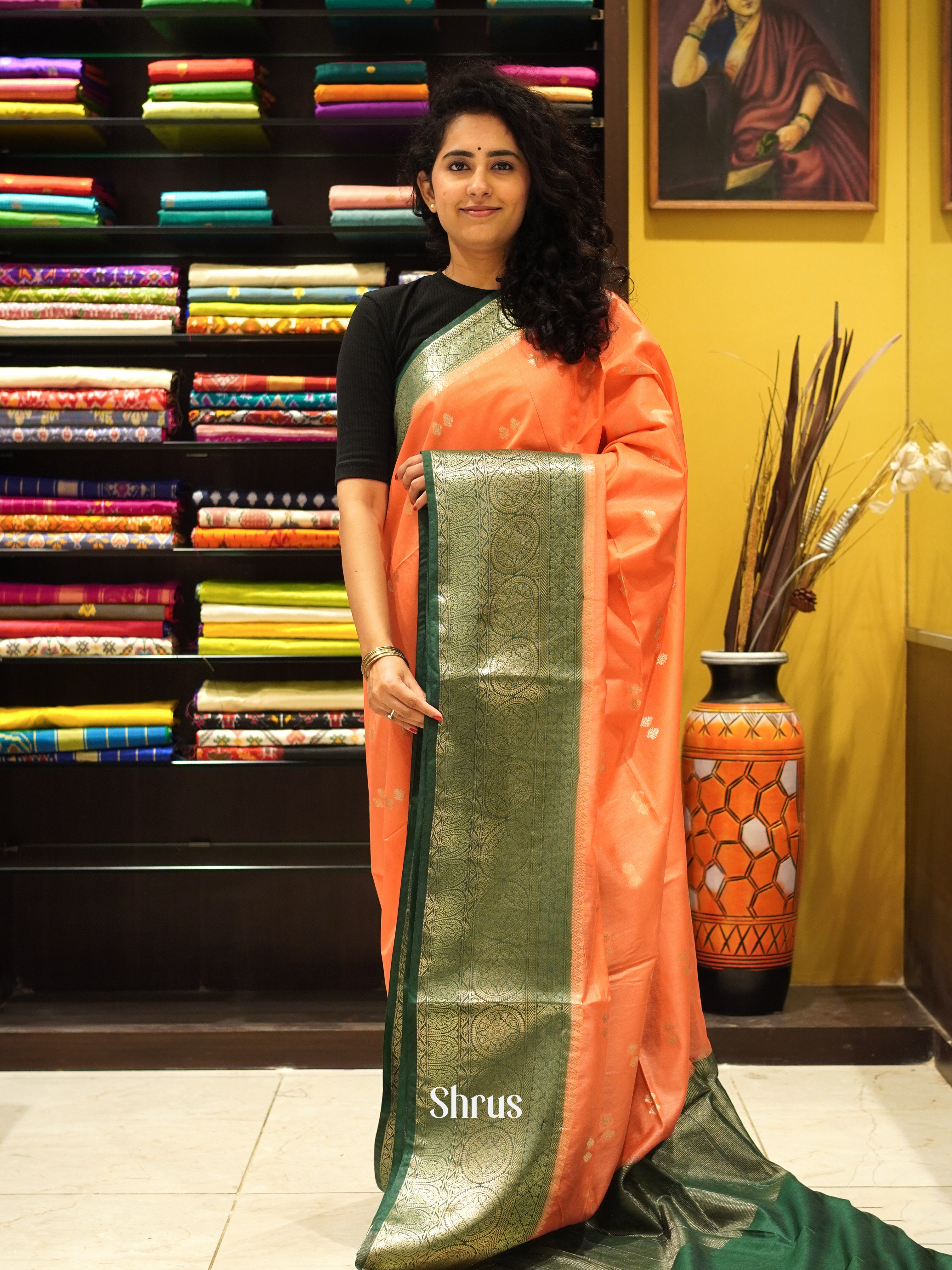 CDS27076 - Semi Silkcotton Saree - Shop on ShrusEternity.com