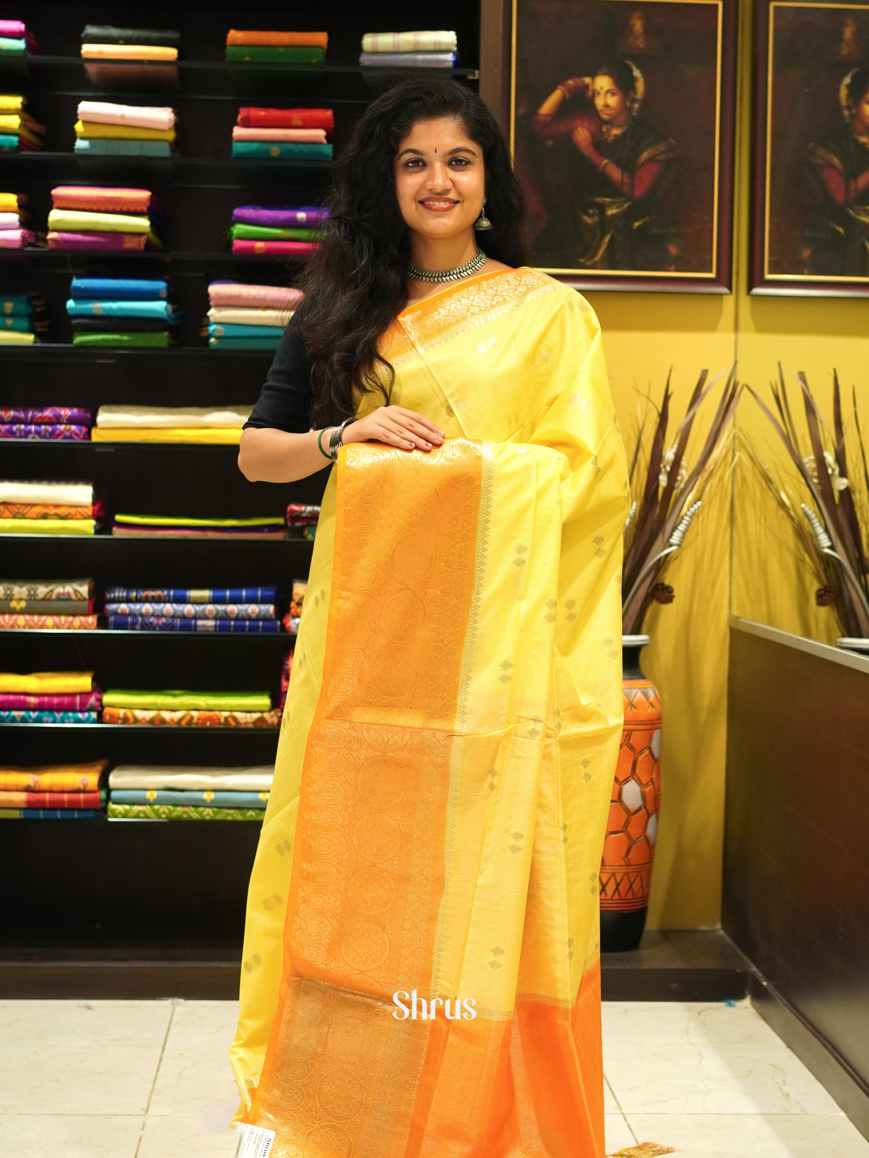 Yellow & Orange -North silkcotton - Shop on ShrusEternity.com