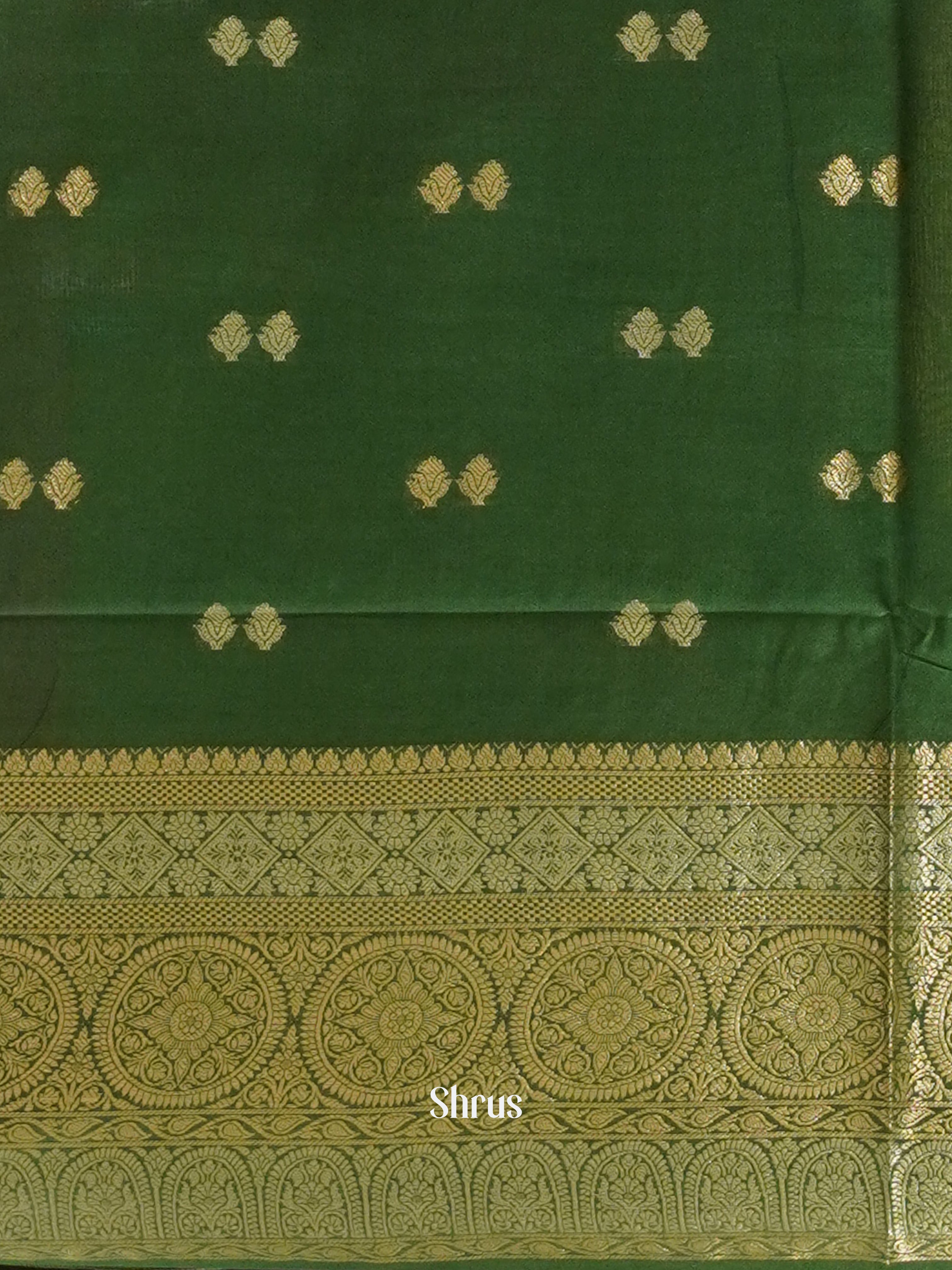 Purple & Green - North Silkcotton Saree - Shop on ShrusEternity.com