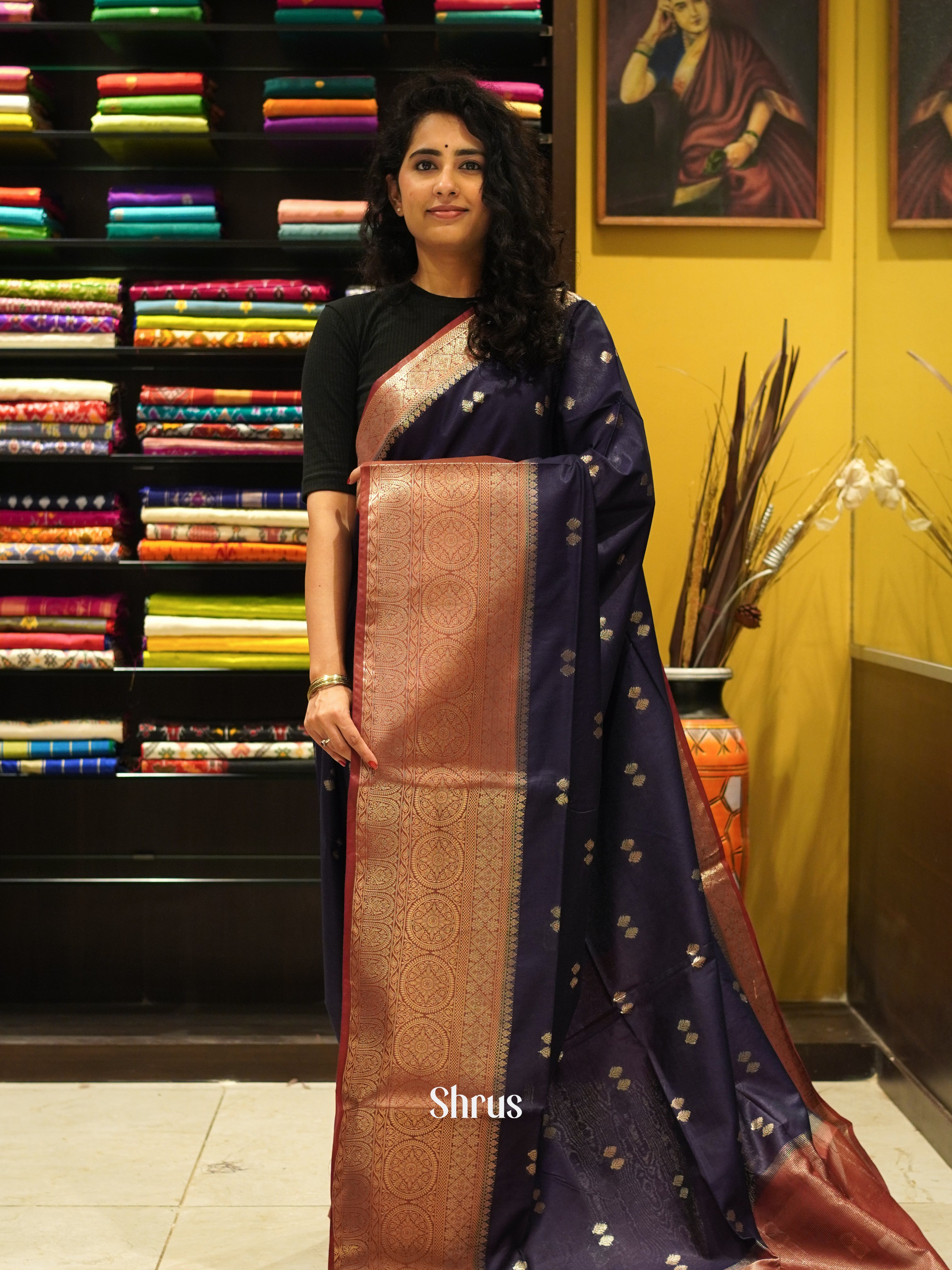 CDS27090 - Semi Silkcotton Saree - Shop on ShrusEternity.com