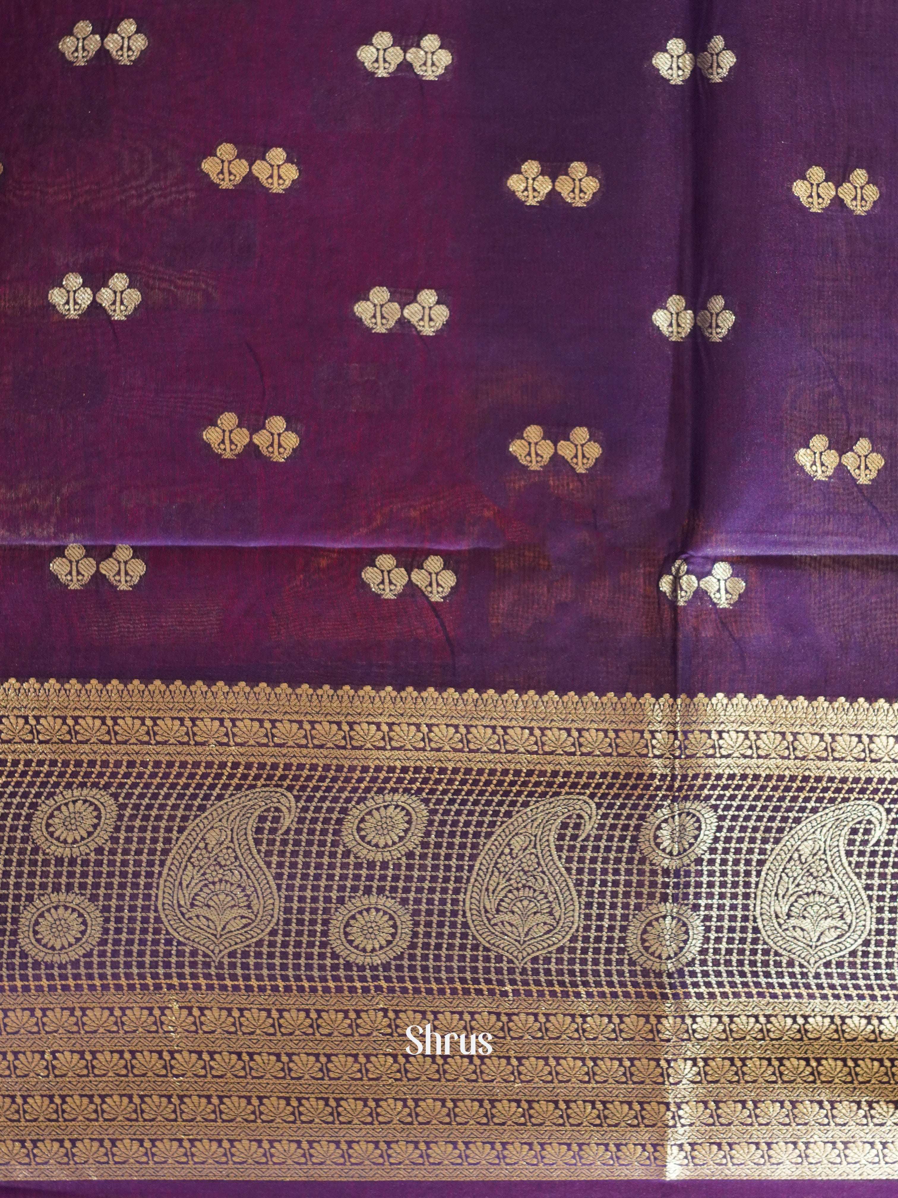 Majenta & Violet - North silkcotton Saree - Shop on ShrusEternity.com