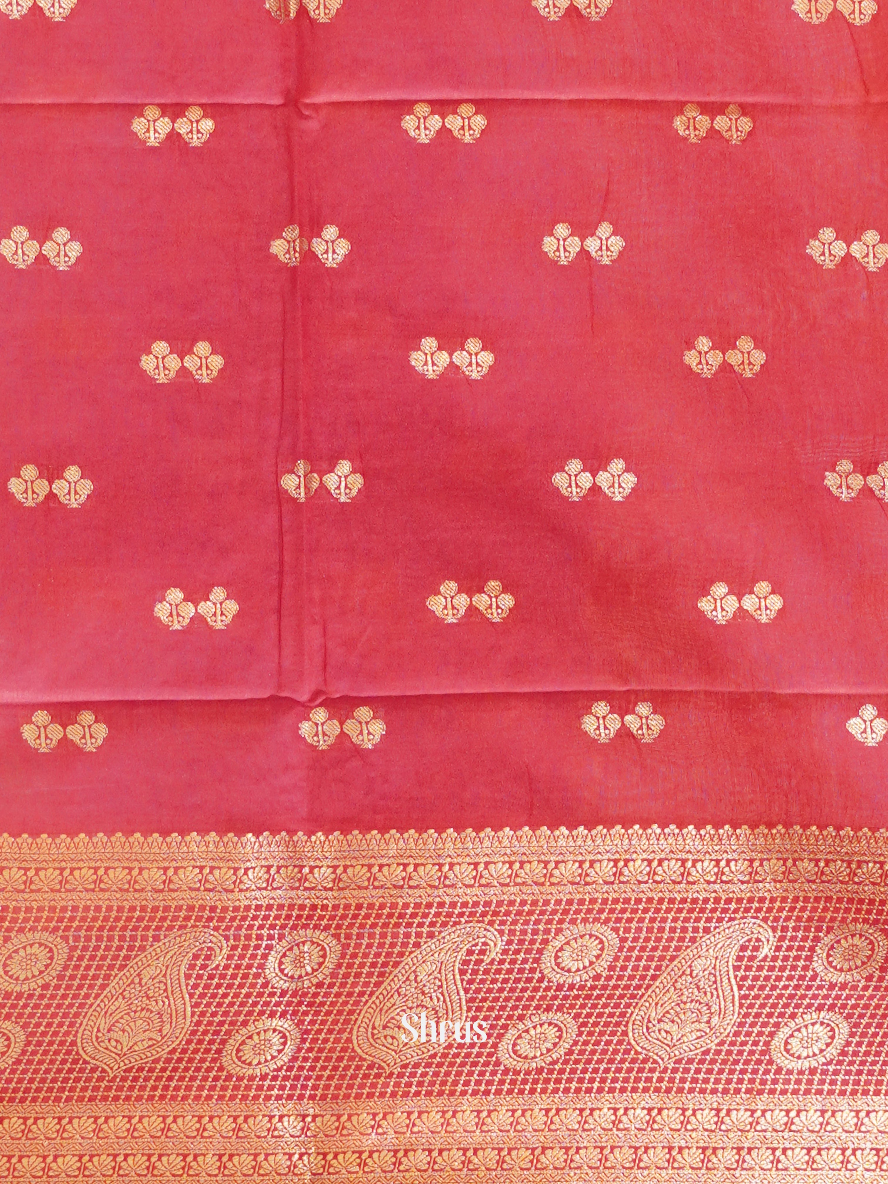 Baby pink & Pink - Semi Silk cotton Saree - Shop on ShrusEternity.com