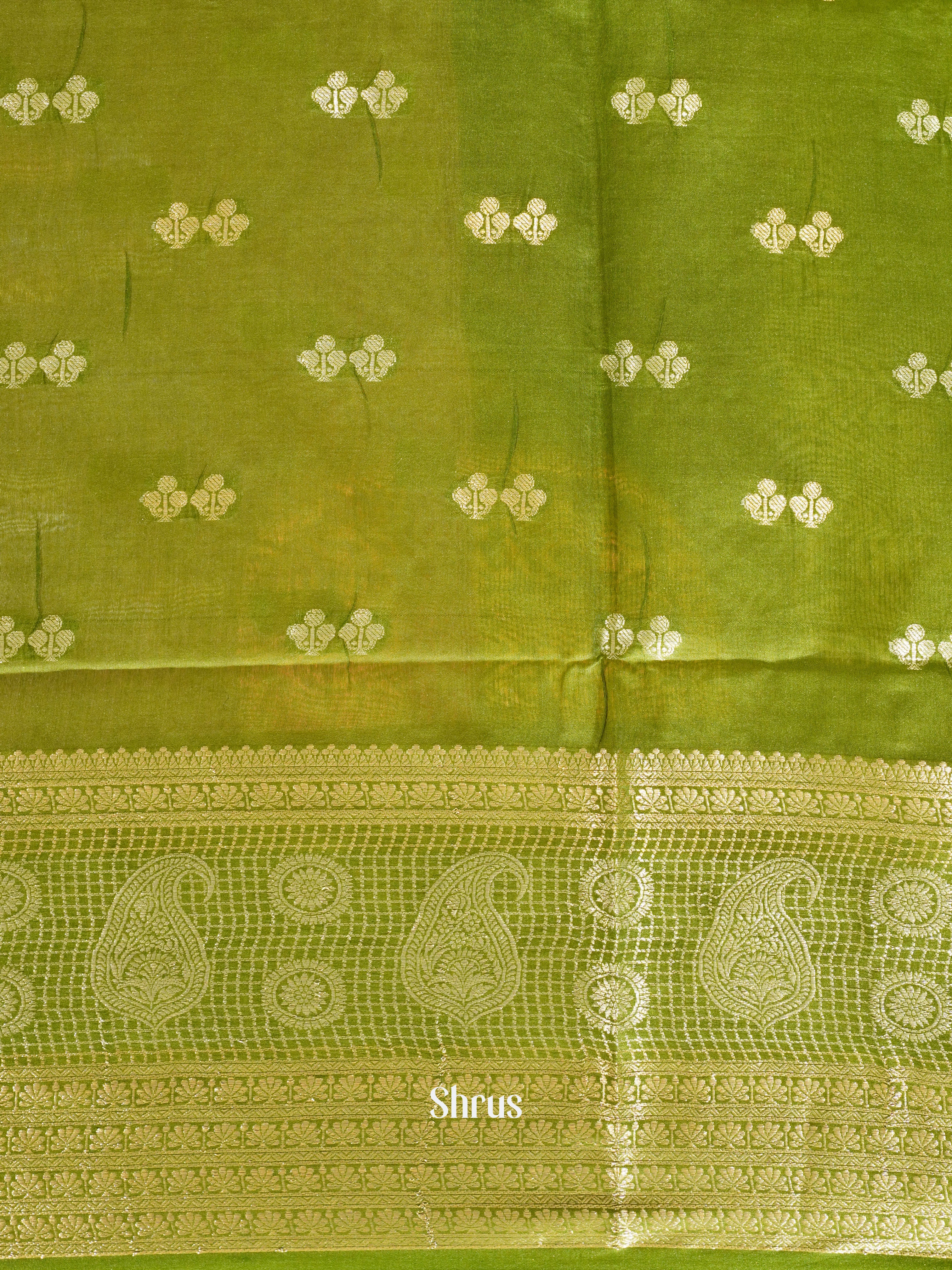 Pink & Green - North silkcotton Saree - Shop on ShrusEternity.com