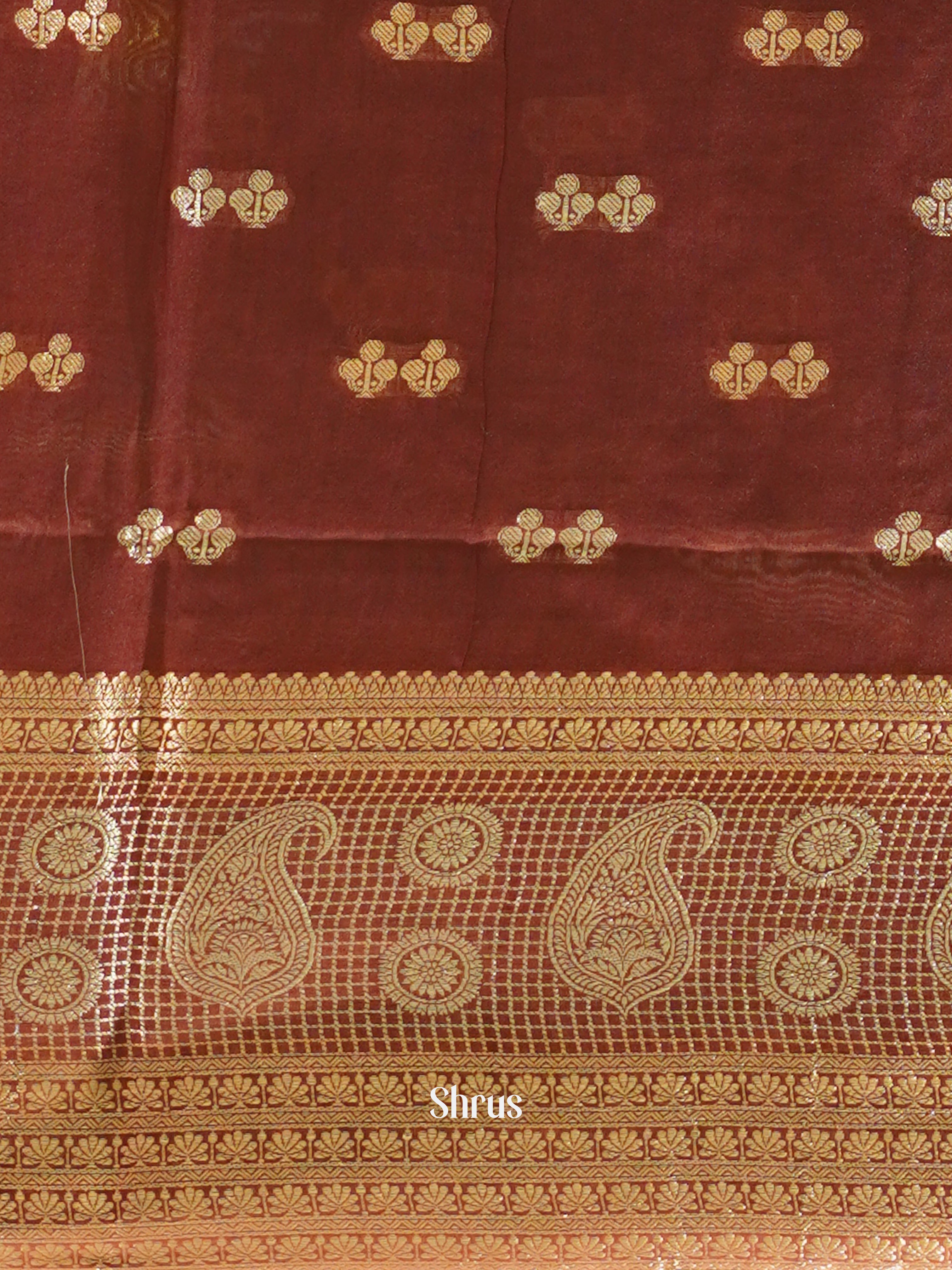 Grey & Brown - North Silkcotton Saree - Shop on ShrusEternity.com