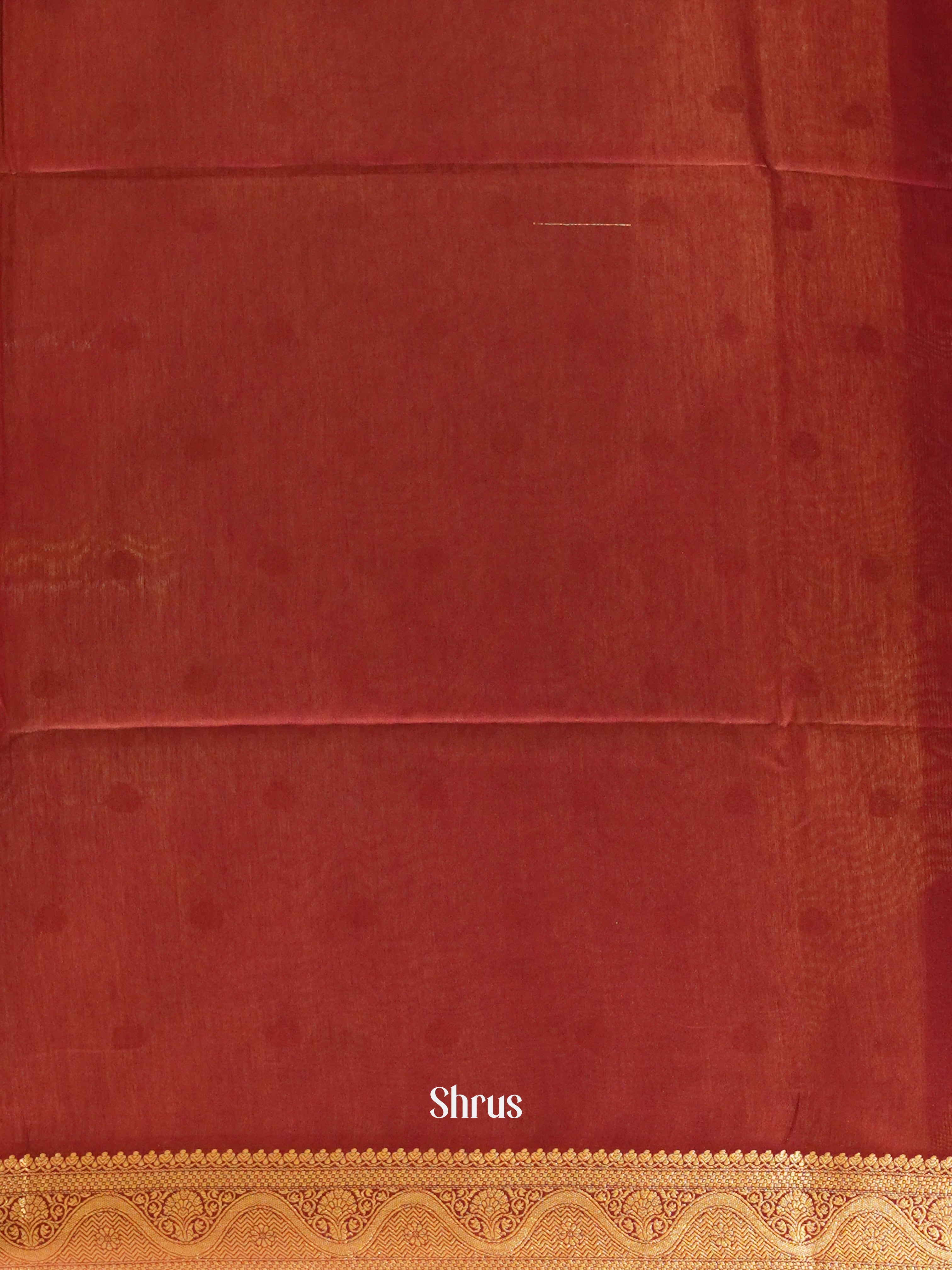 Cream & Maroon - Semi Silk Cotton saree - Shop on ShrusEternity.com