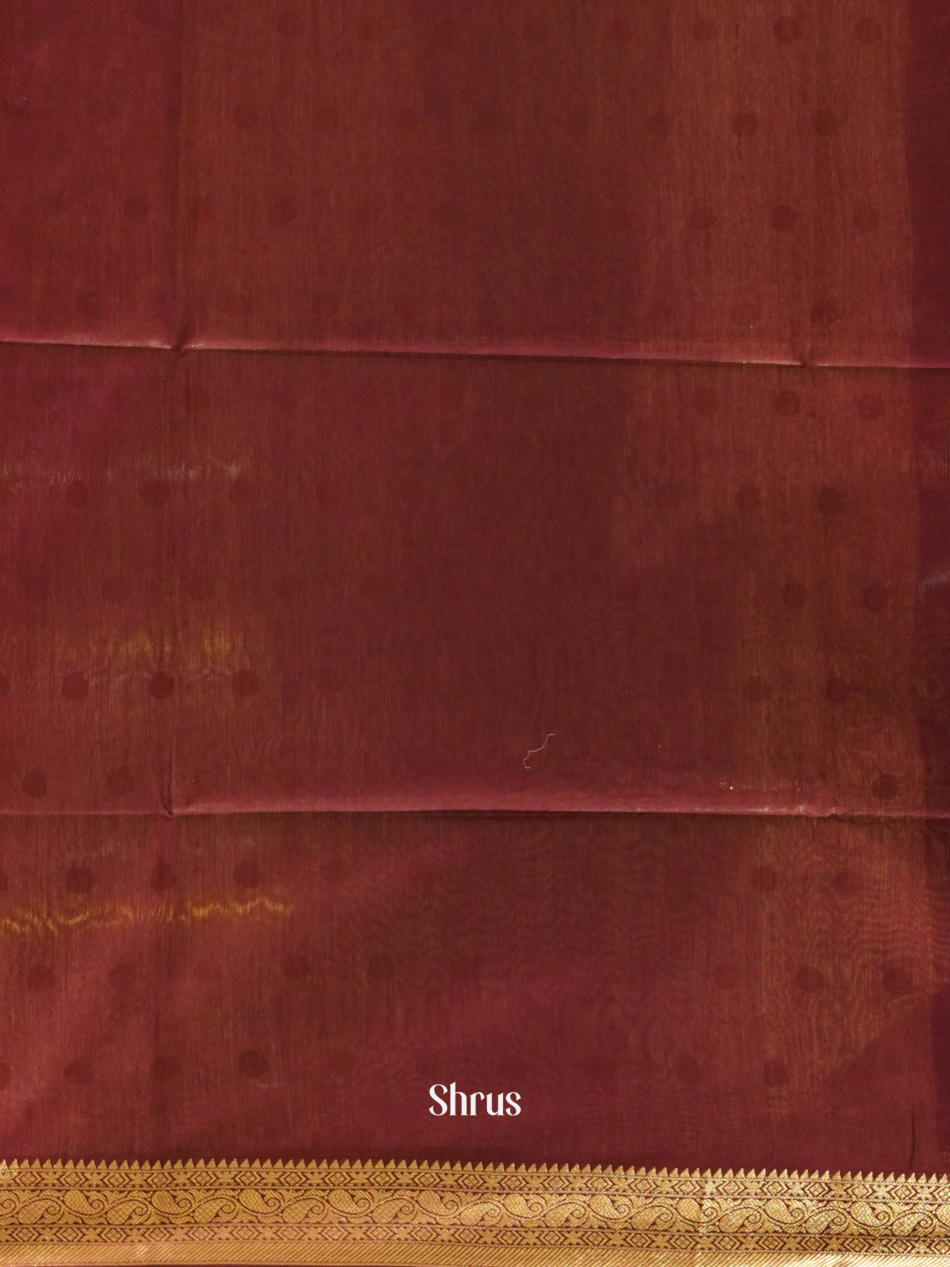 Peach & Maroon - Semi Silk Cotton Saree - Shop on ShrusEternity.com