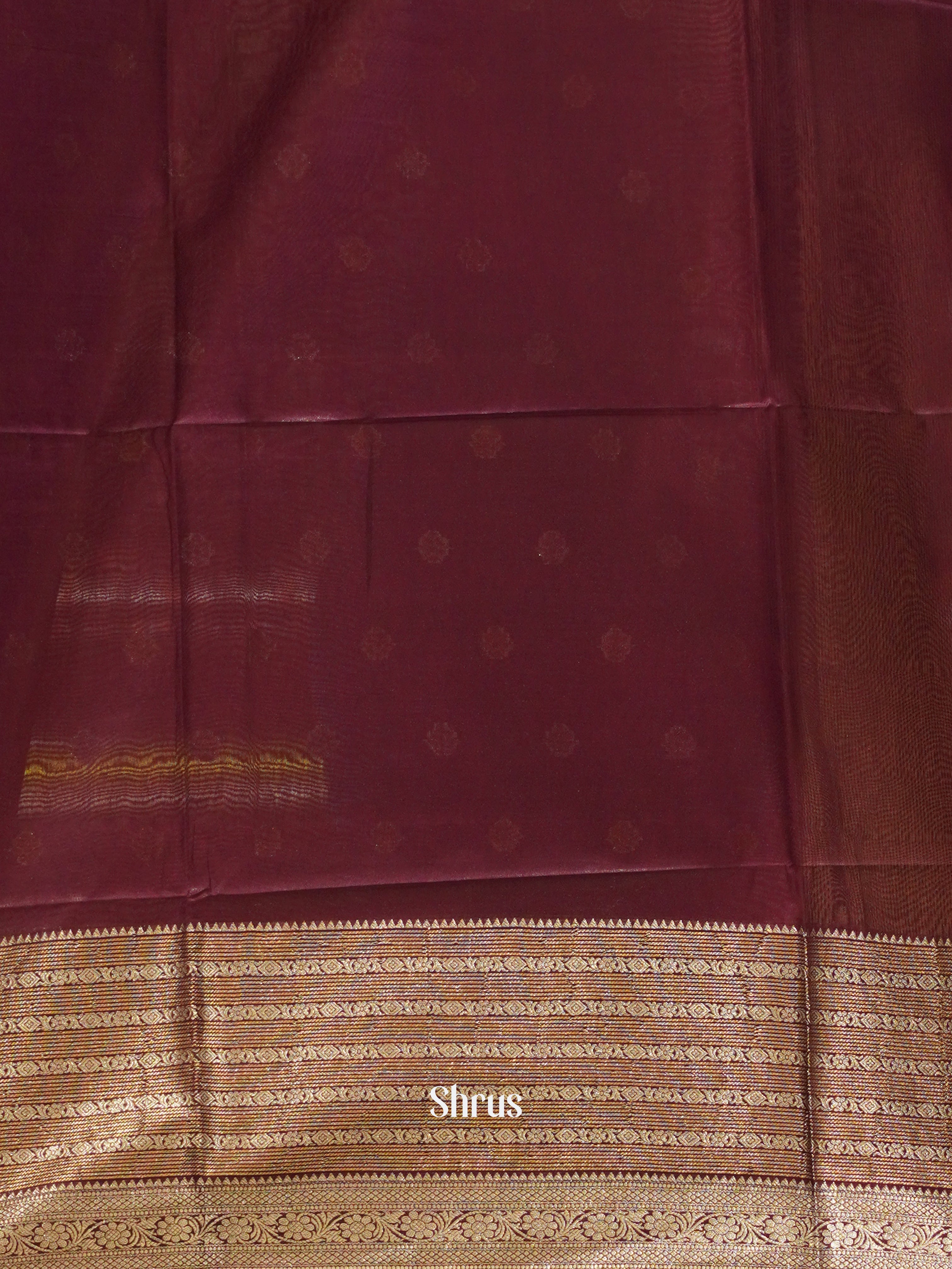 Onion Pink & Maroon - Semi Silk Cotton saree - Shop on ShrusEternity.com